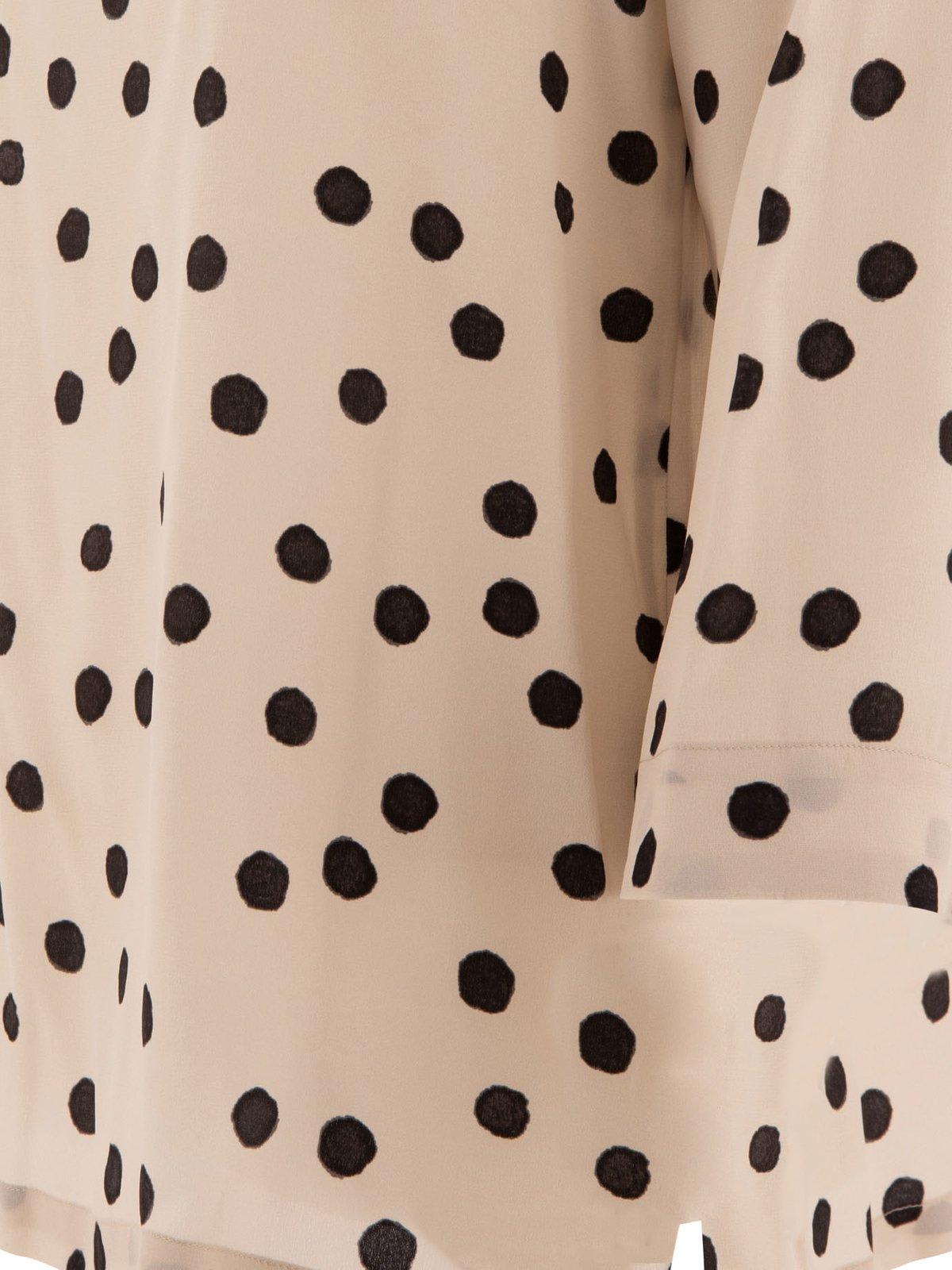 Shop 's Max Mara All-over Dot Printed Crewneck Top In Beige