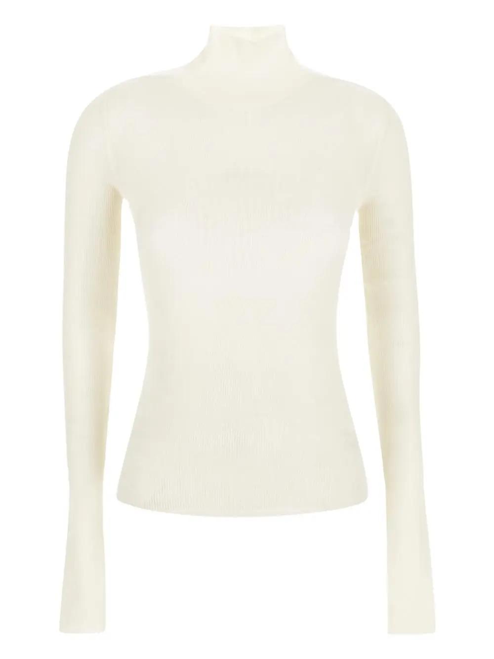 Shop Bottega Veneta Classic Turtleneck Sweater In Chalk