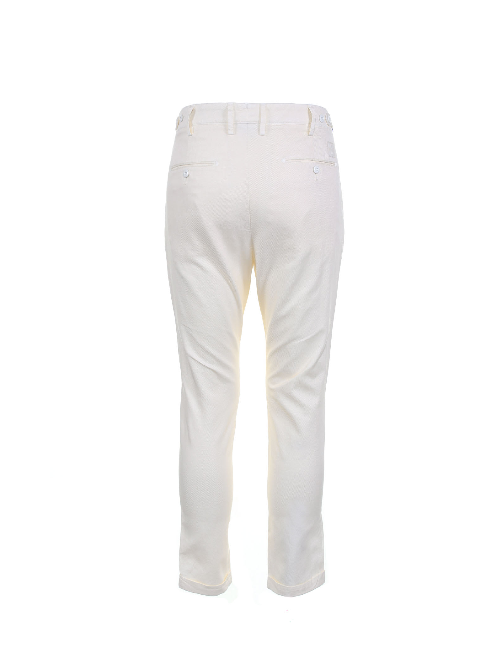 Shop Jacob Cohen Trousers With Chino Pocket In Panna