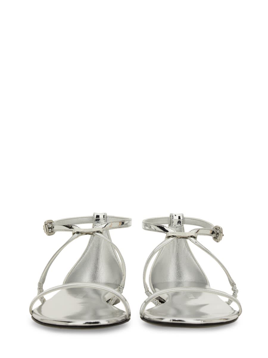 Shop Alexander Mcqueen Strappy Sandal In Silver