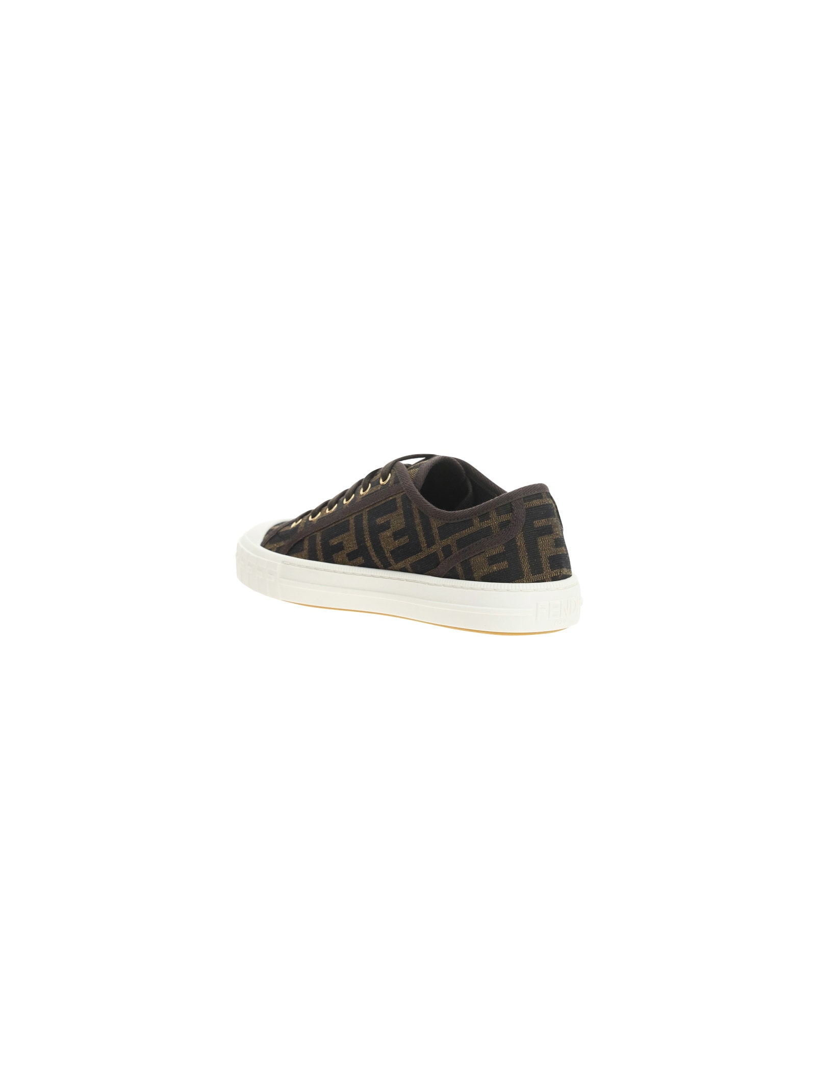 Fendi Women Embroidered Nylon Blend Dominio Sneakers In Green