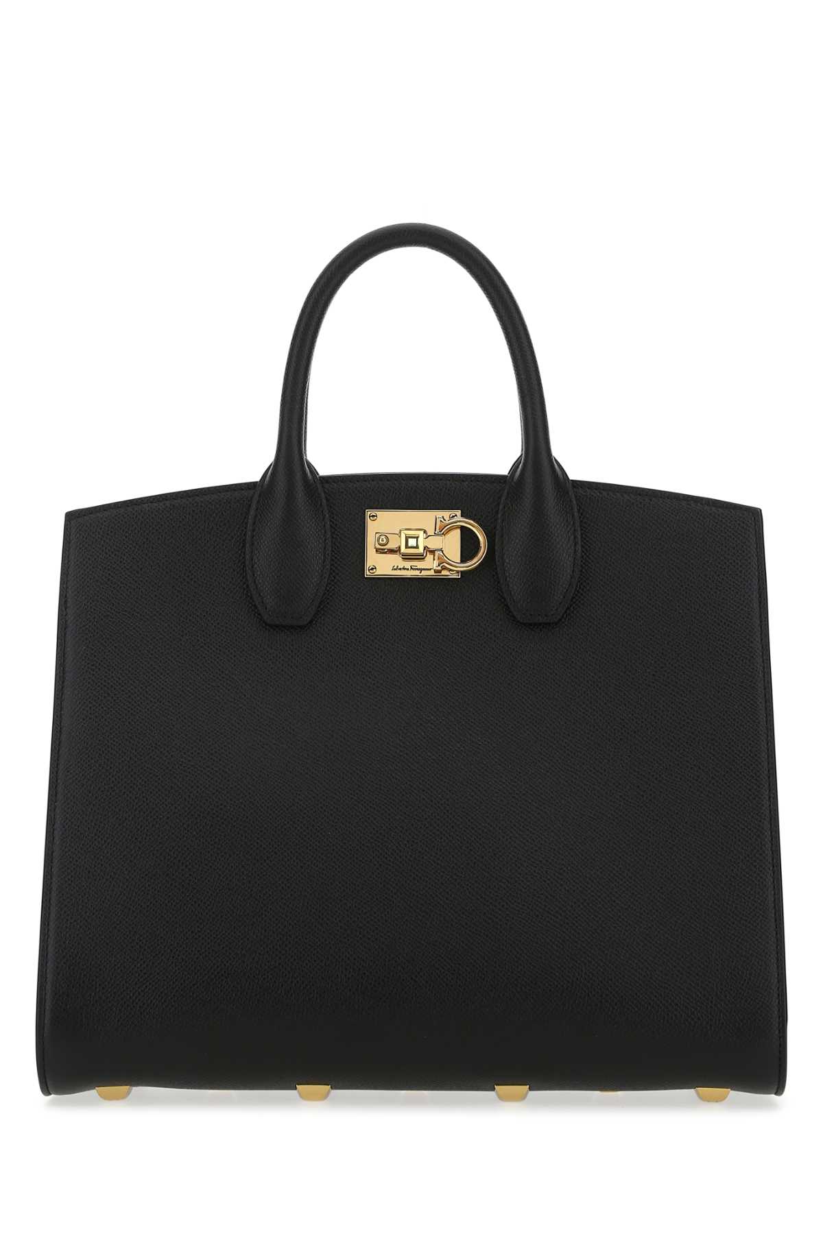 Black Leather The Studio Handbag