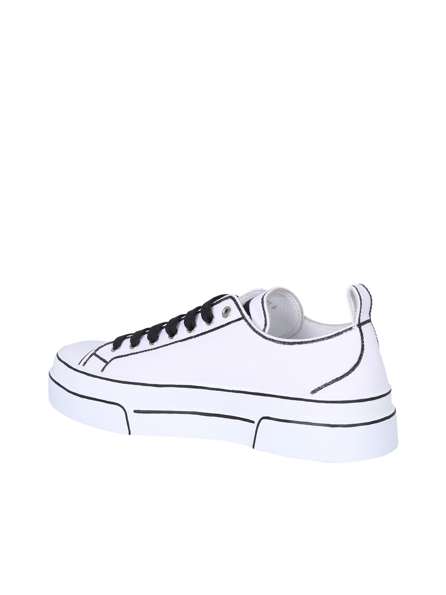 Dolce & Gabbana Hand-painted Canvas Portofino Light Sneakers In 