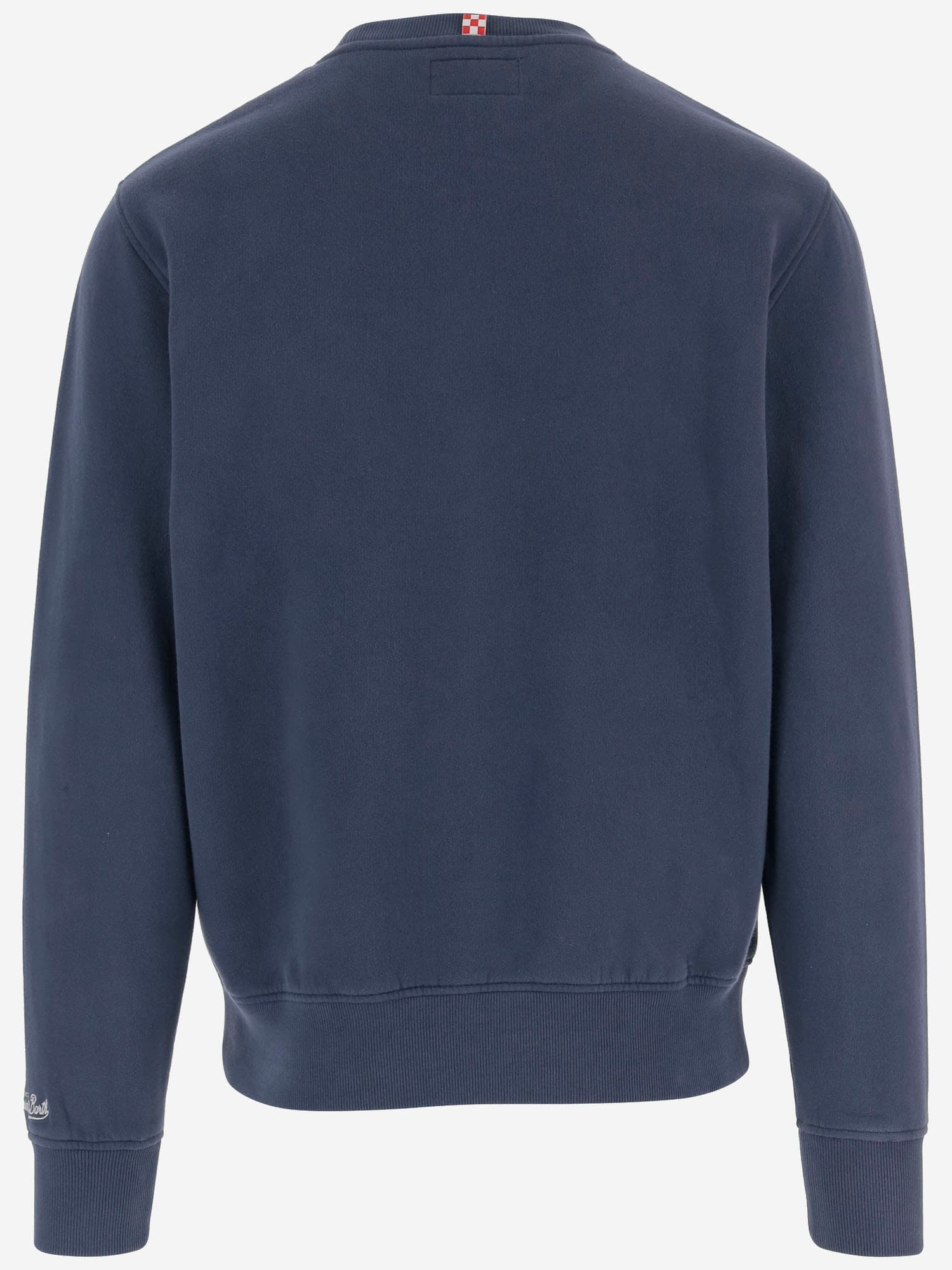 Mc2 Saint Barth Cotton Sweatshirt With Embroidered Logo In Blue