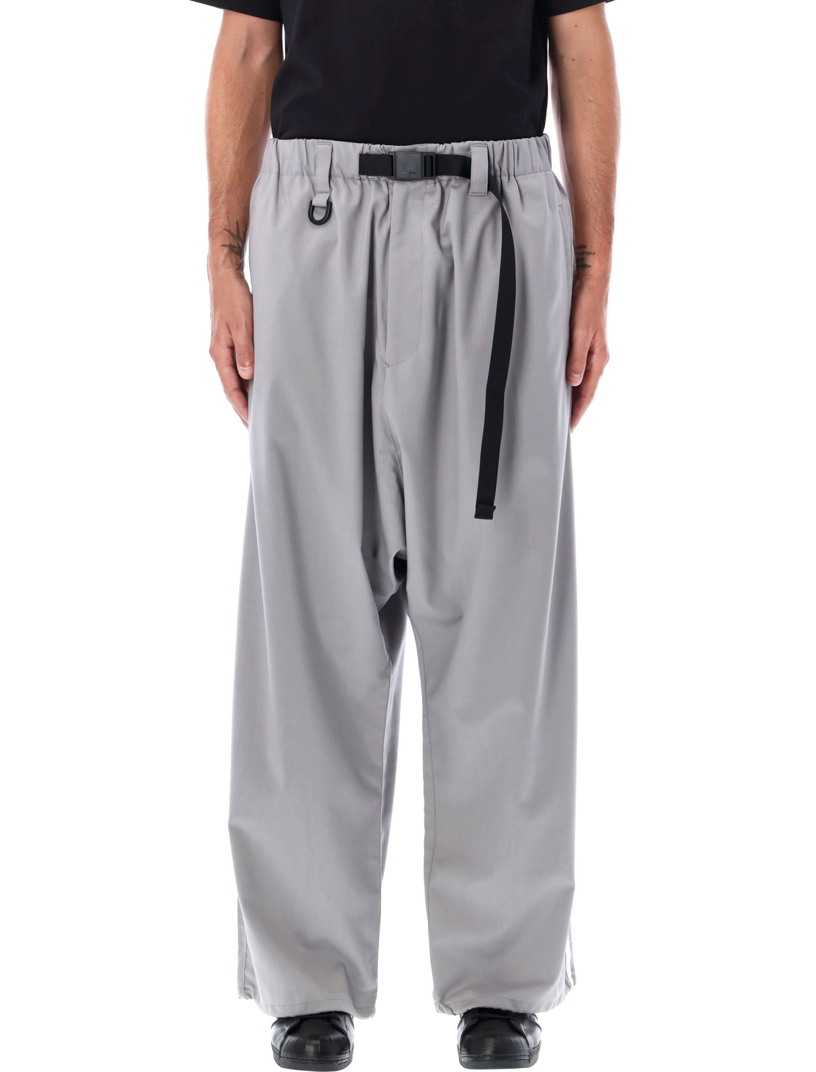 Shop Y-3 Wool Track Pants In Grey