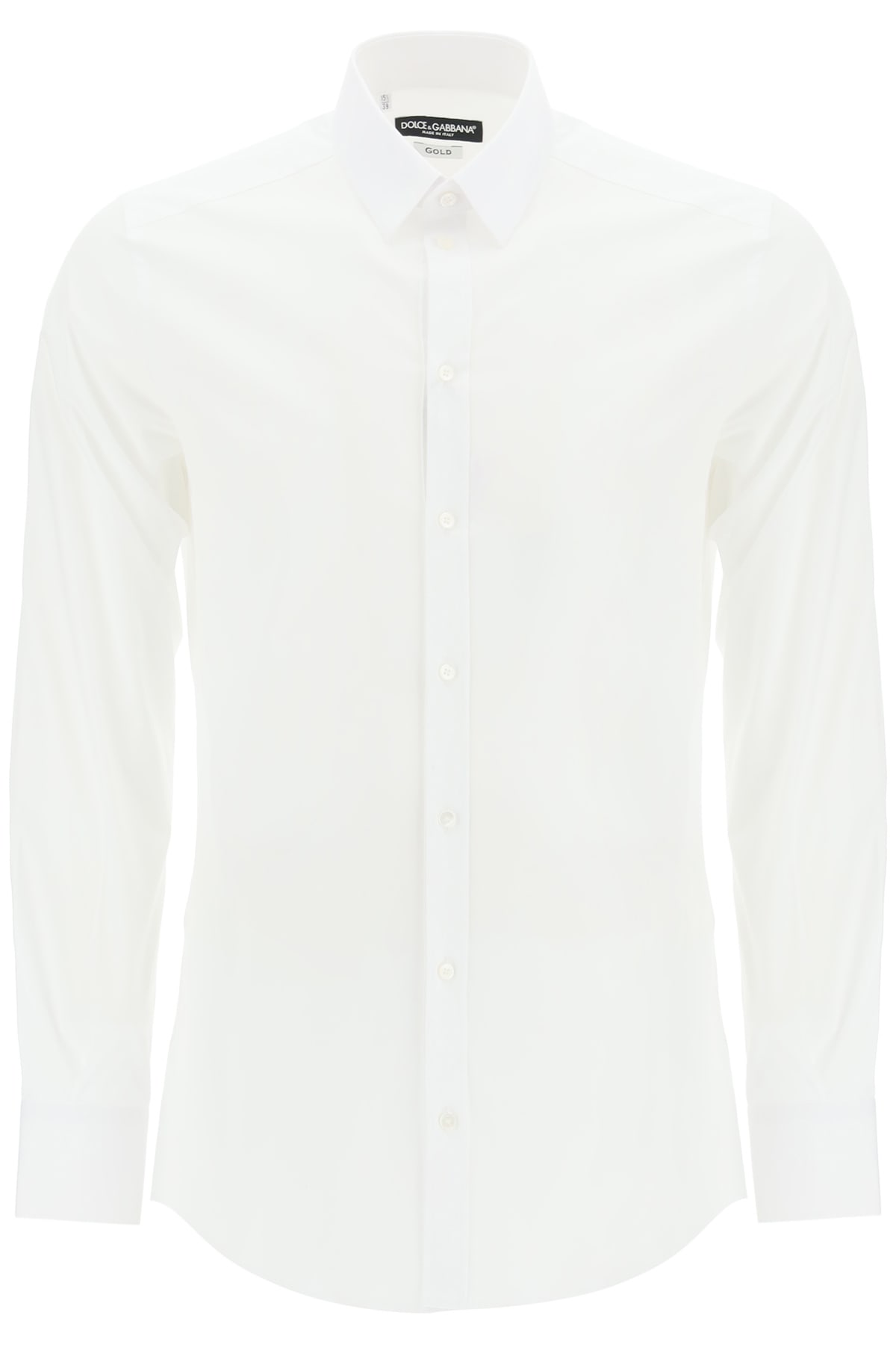 Shop Dolce & Gabbana Gold Fit Poplin Shirt In Bianco