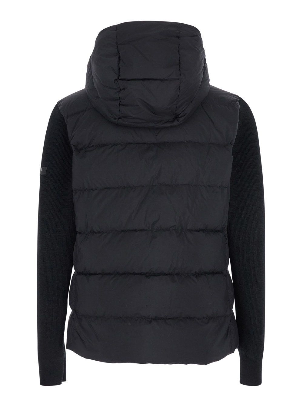 Tatras Keitie Black Down Jacket With Drawstring Hood And Logo Patch On The Side In Tech Fabric Man In Black