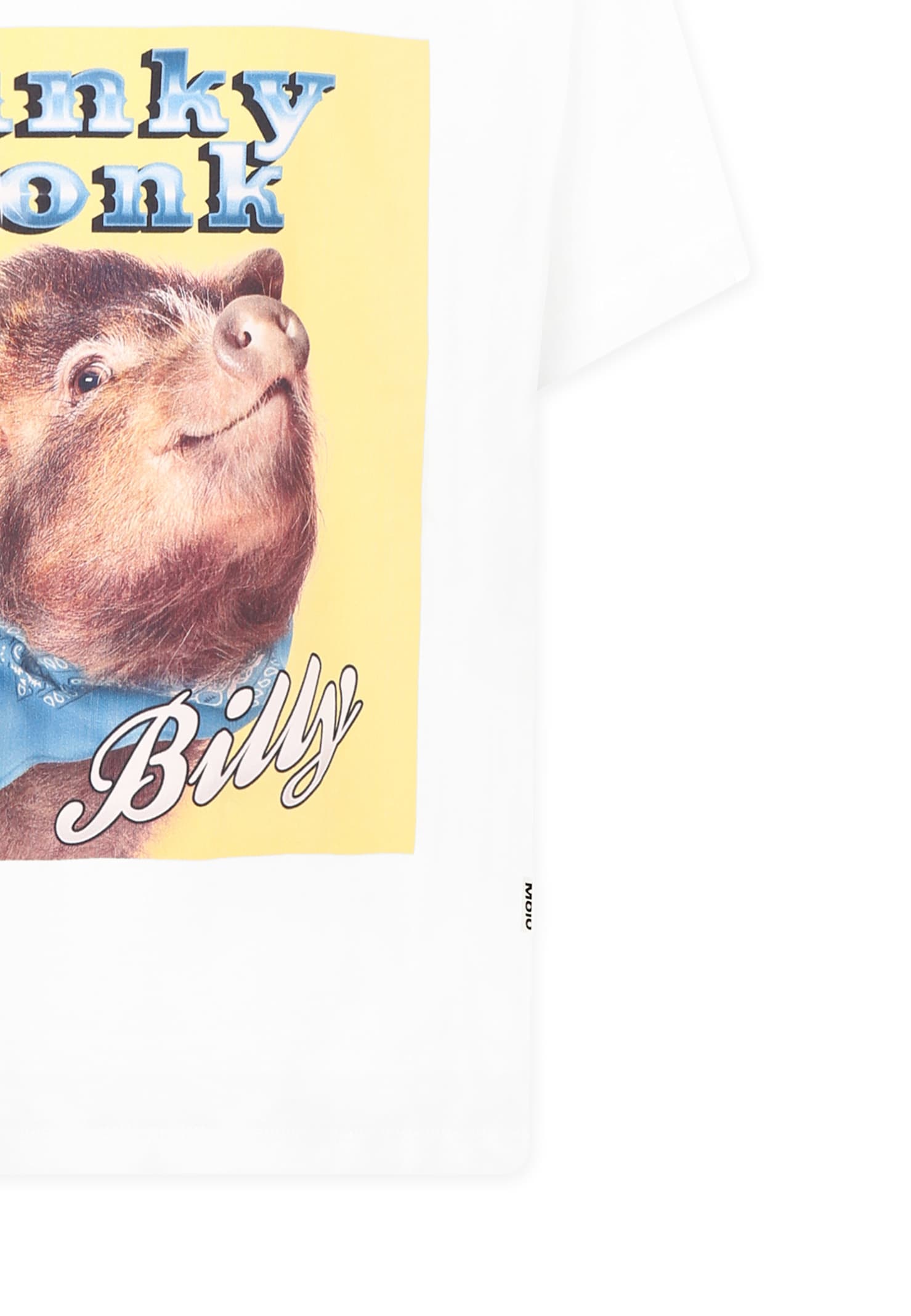 Molo White T-shirt For Kids With Boar In White