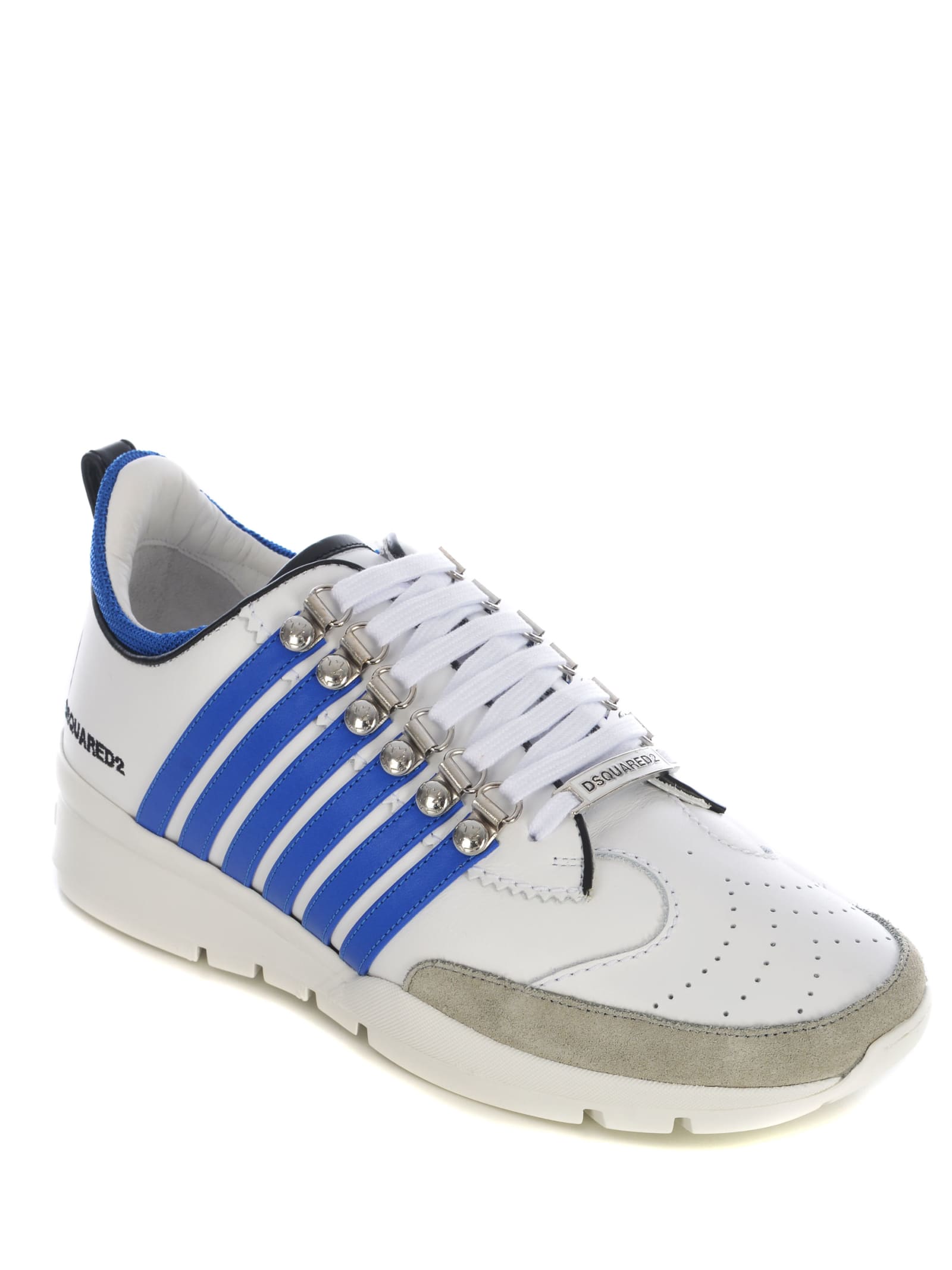 Shop Dsquared2 Sneakers  Legendary Made Of Cotton In Bianco/azzurro