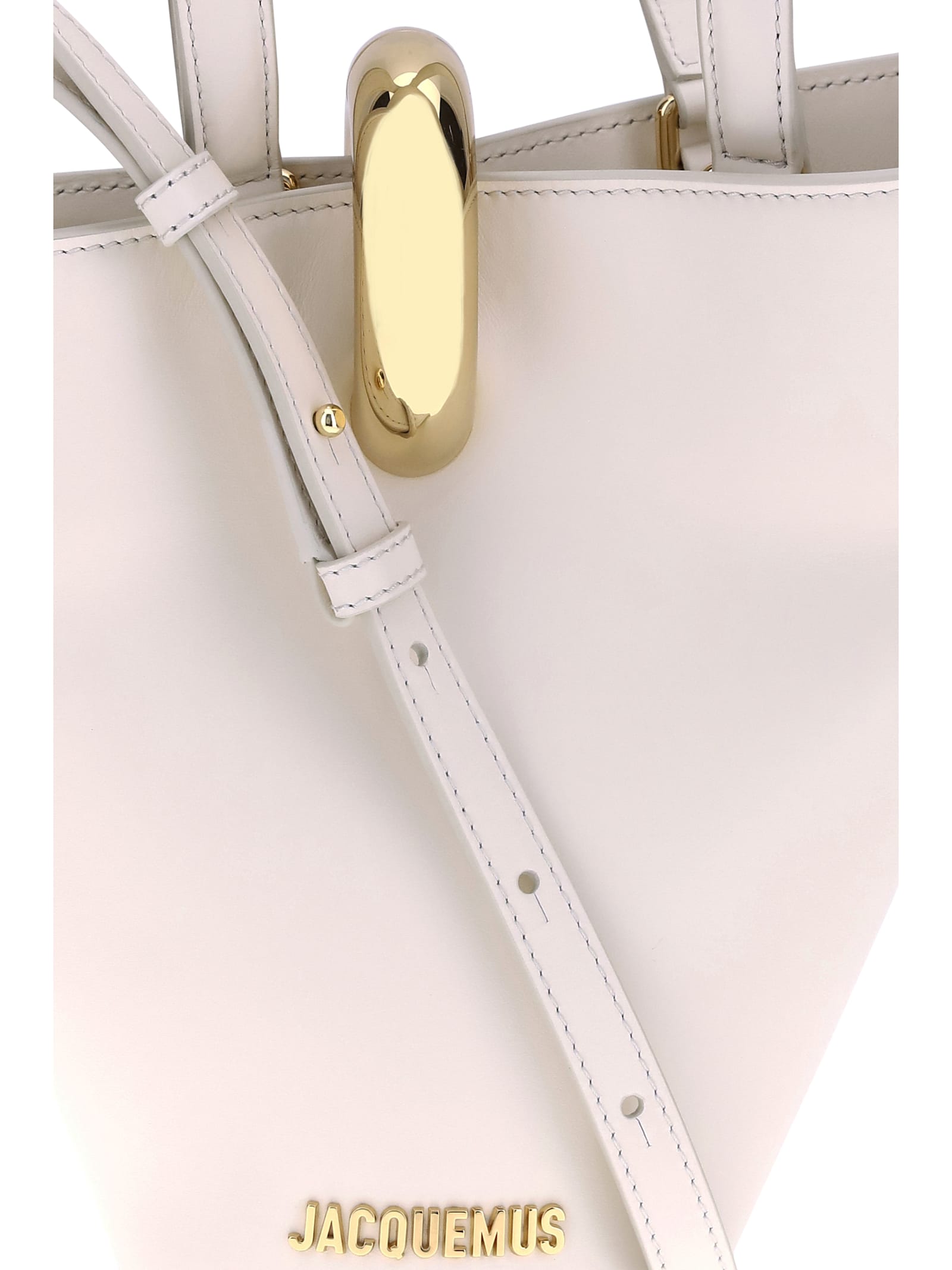 Jacquemus La Bambola Small Bucket Bag In Neutral