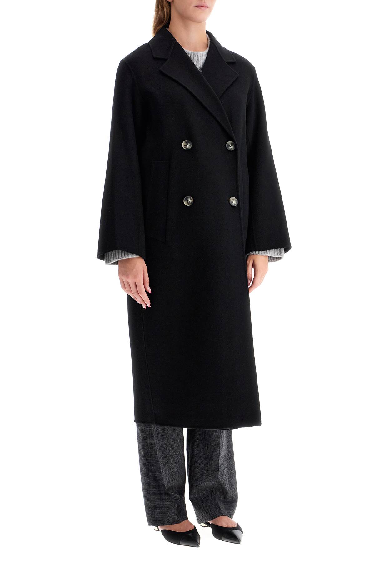 Shop Ivy & Oak Clara Double-breasted Wool Coat In Black (black)