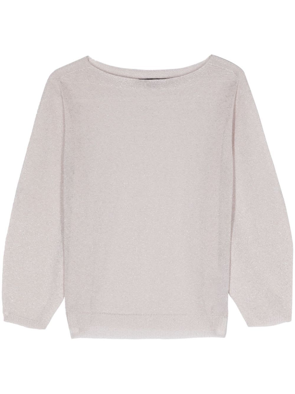 Long Sleeves Boat Neck Sweater