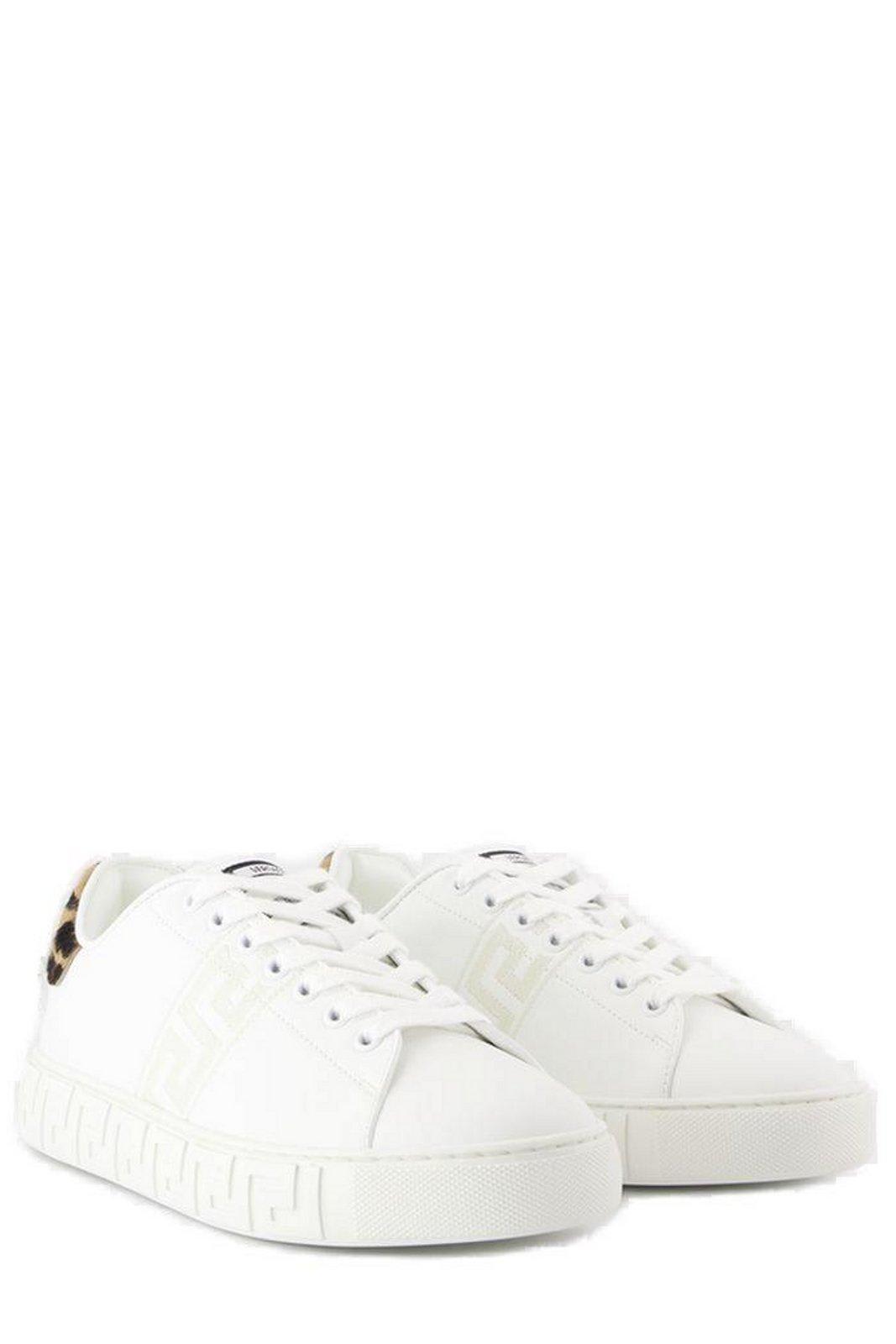 Versace Greek Pattern Sneakers In Metallic