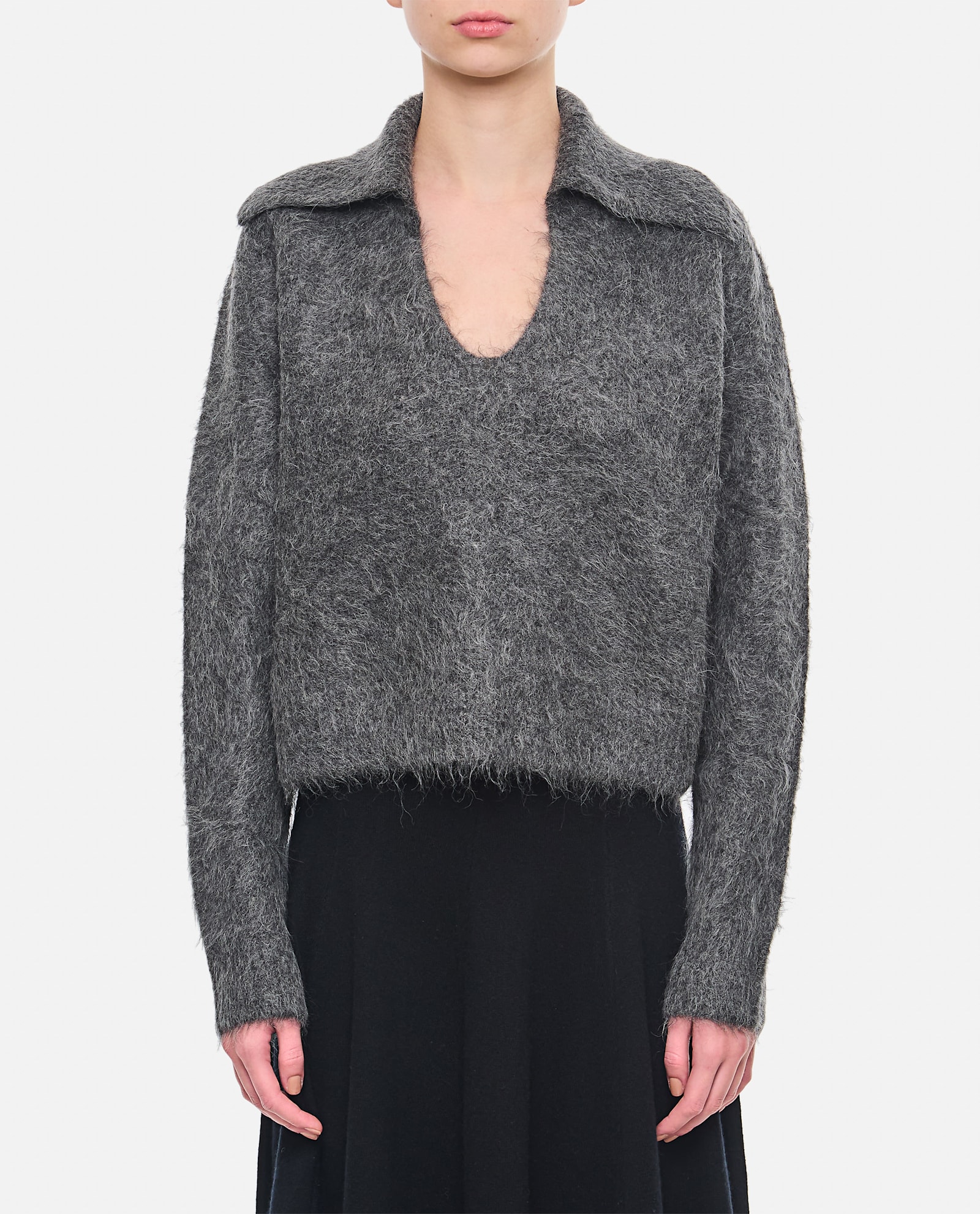 Loulou Studio Ambrose Alpaca Wool Sweater In Grey
