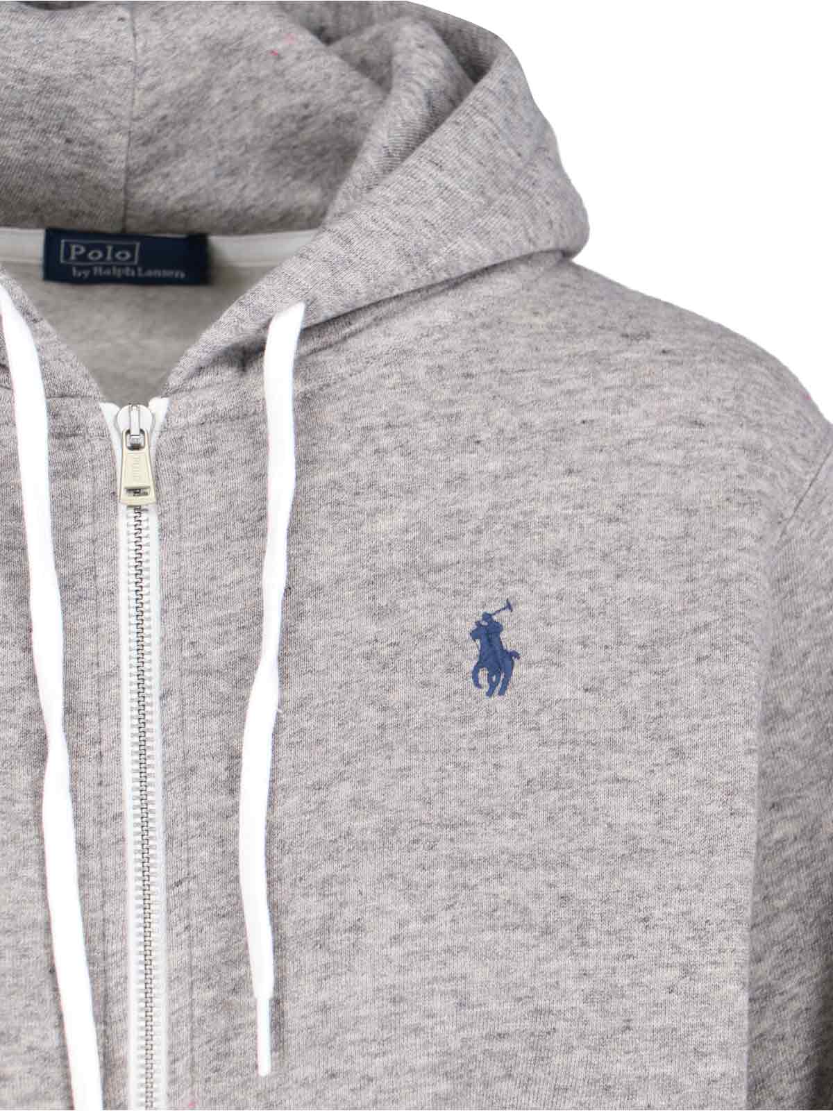 Ralph Lauren Logo Zip Sweatshirt In Gray