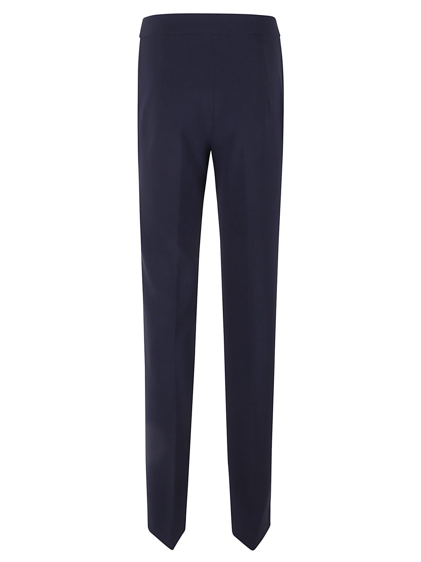 Shop Moschino High-waist Plain Slim Trousers In Blue