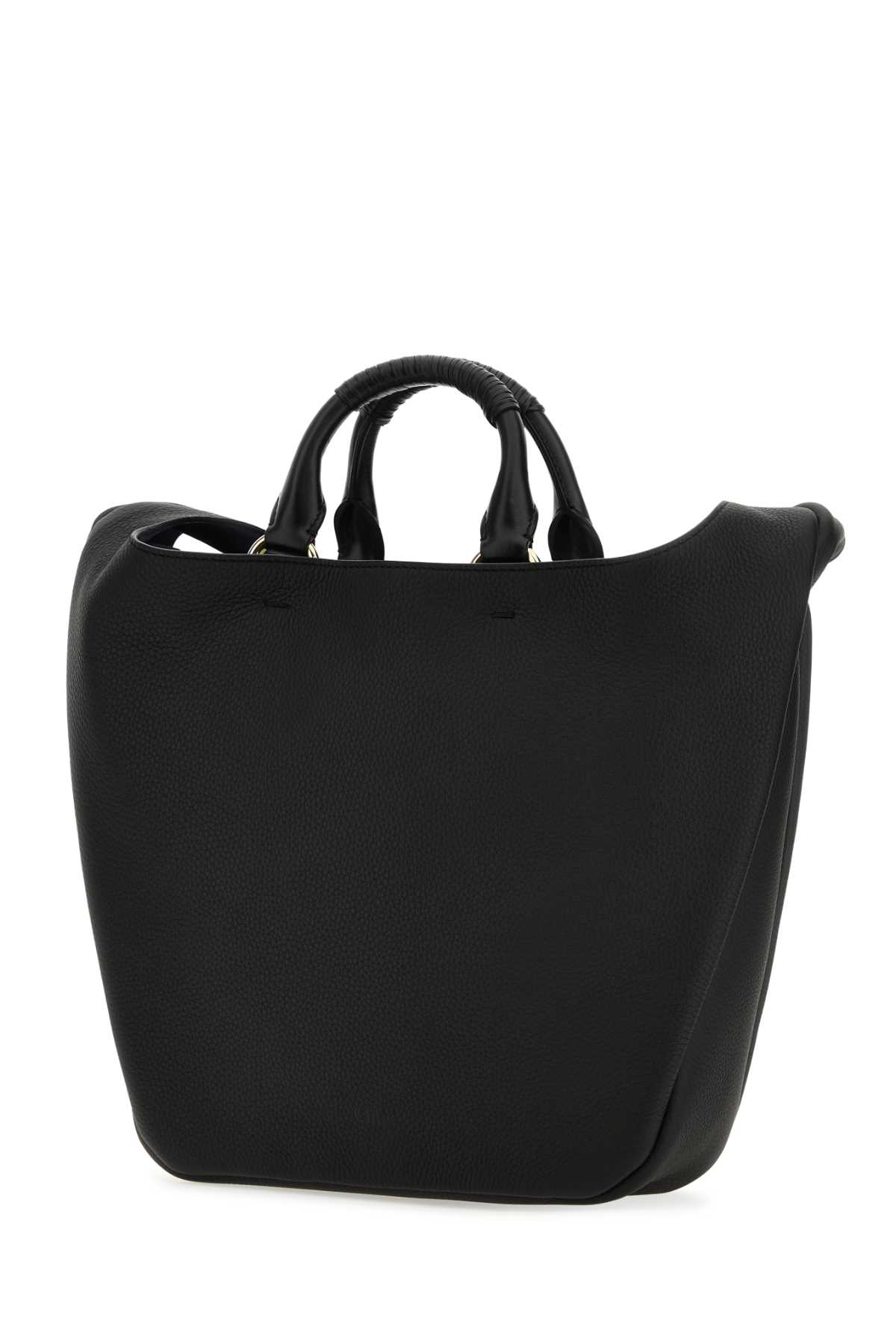 Shop Chloé Black Leather Medium Deia Handbag