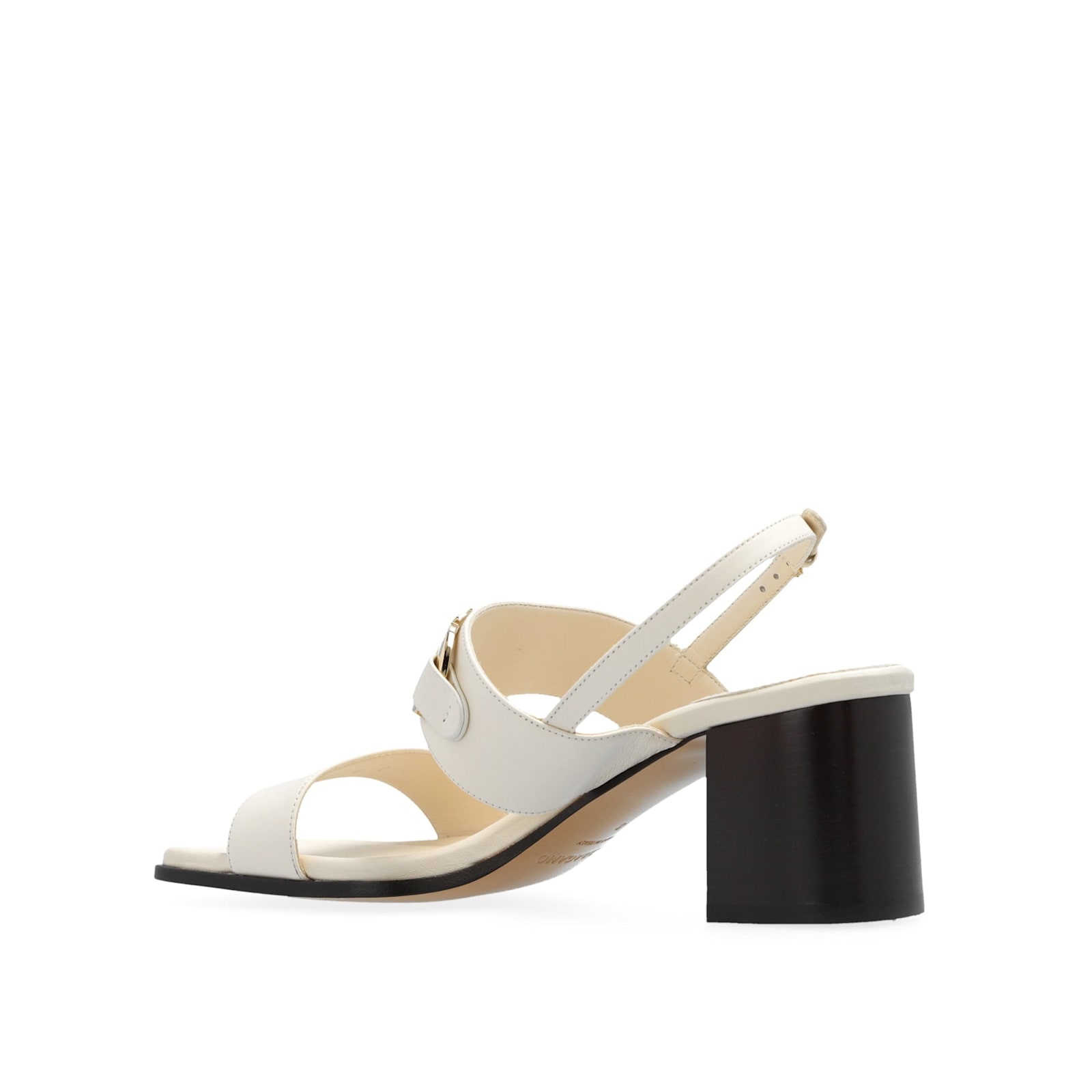 Shop Ferragamo Lou Leather Sandals In White