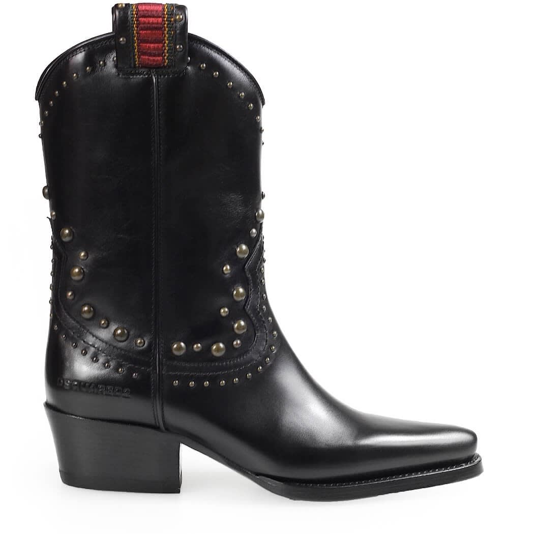 Dsquared2 West Studs Black Texan Boot