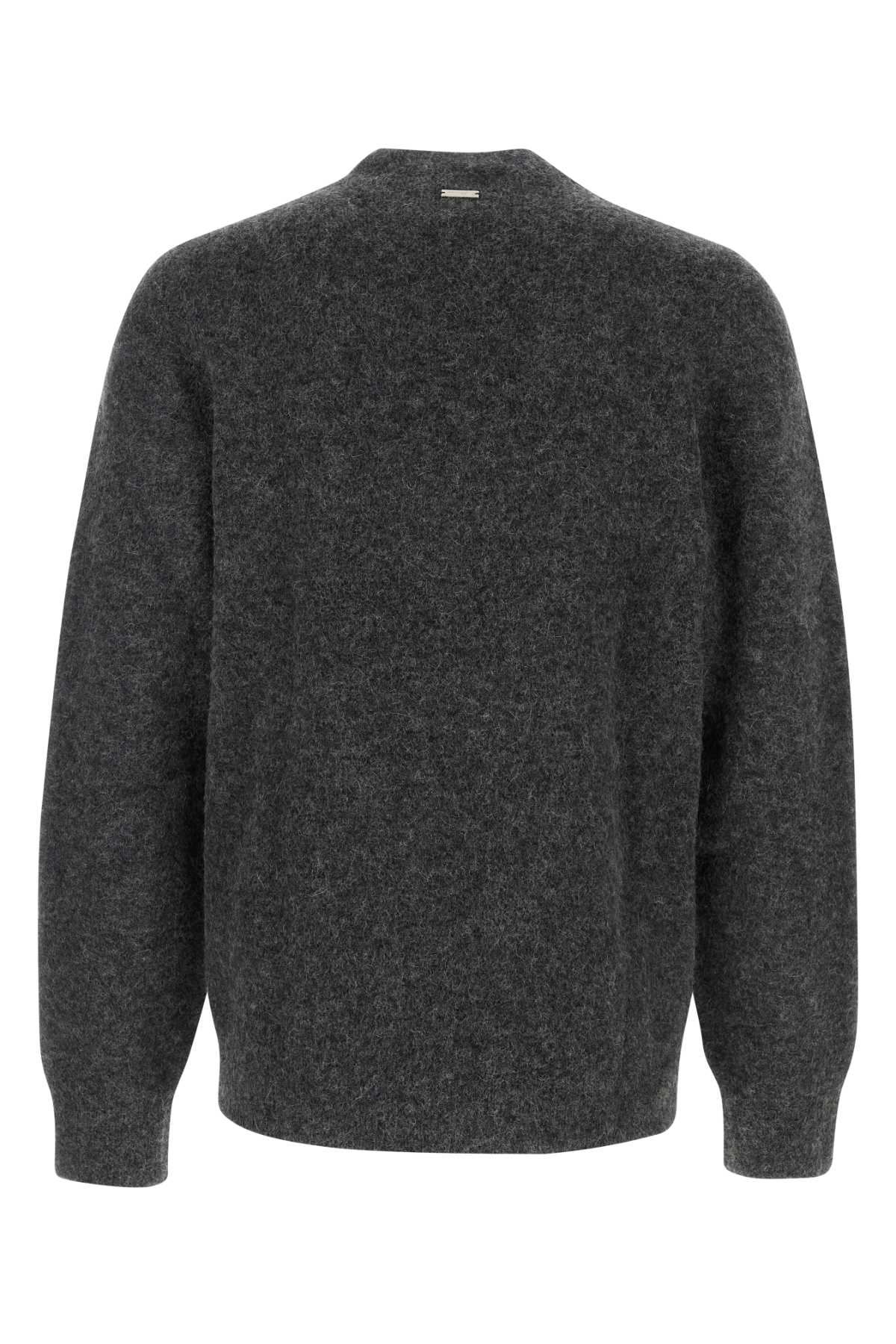 Ferragamo Charcoal Stretch Alpaca Blend Sweater In Charcoal