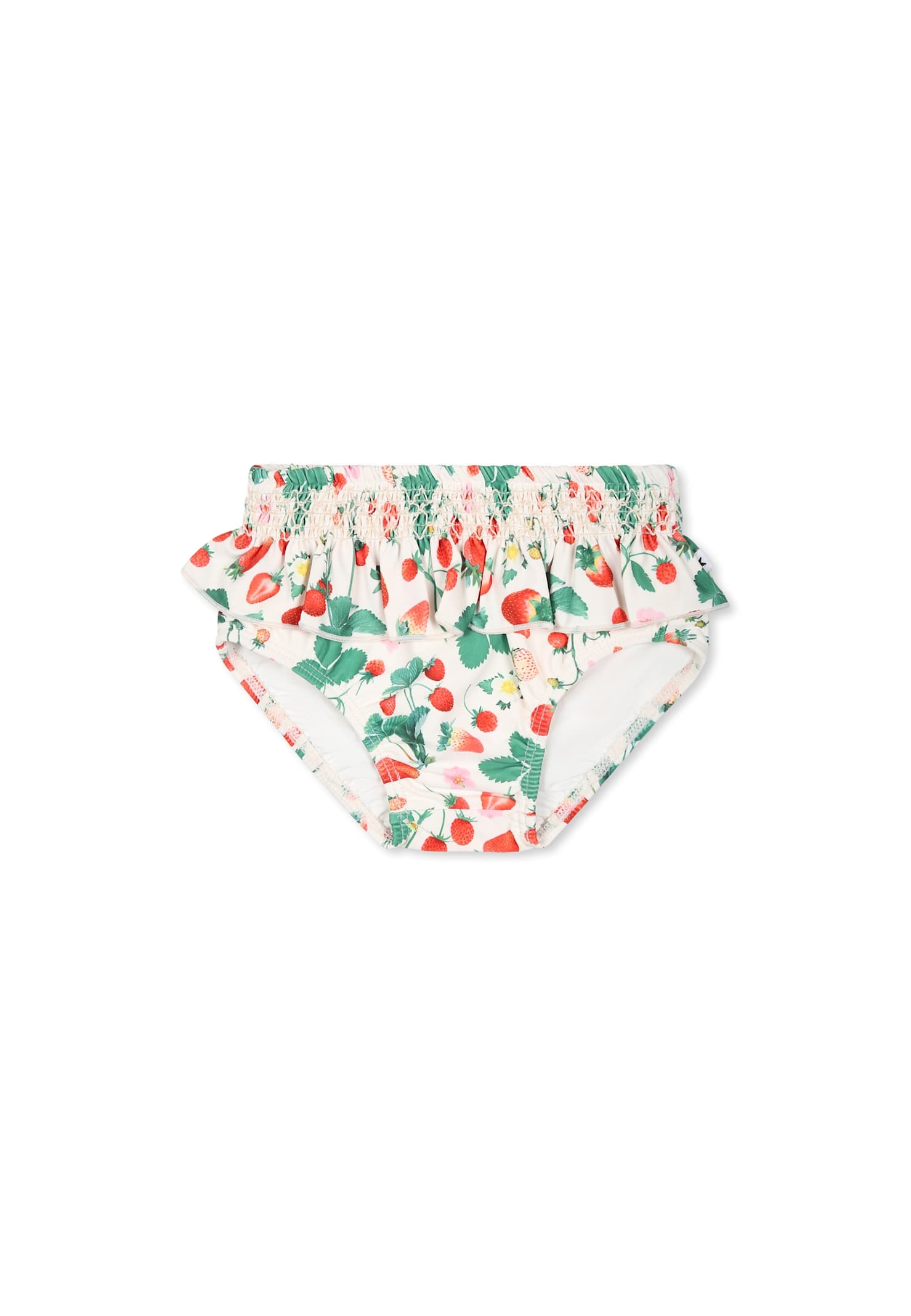 Molo Ivory Swim Briefs For Baby Girl With Strawberries In Ivory