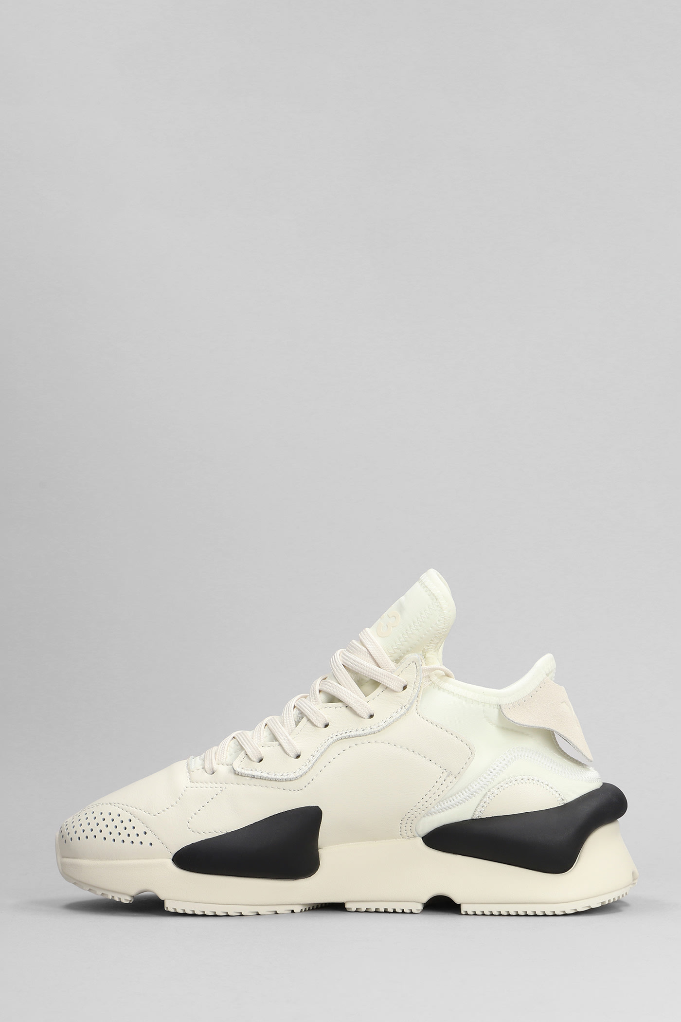 Shop Y-3 Kaiwa Sneakers In Beige Leather In White