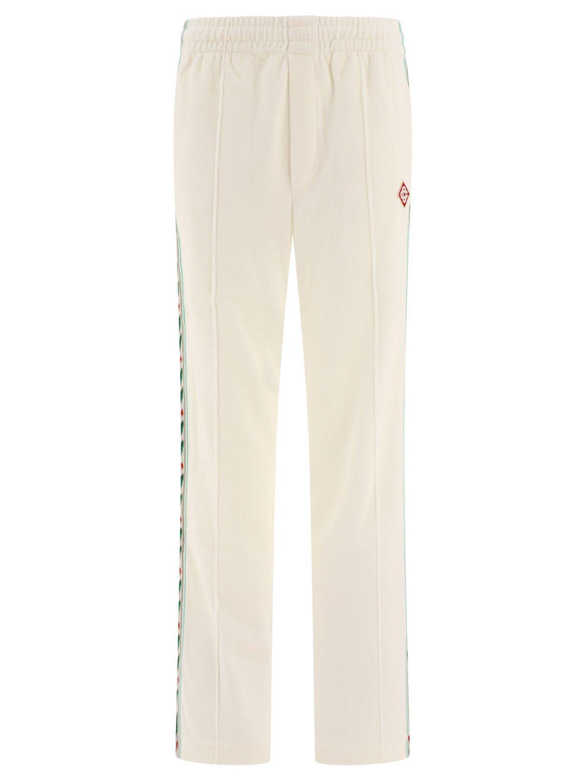 Shop Casablanca Side Knitted Band Track Pants In White