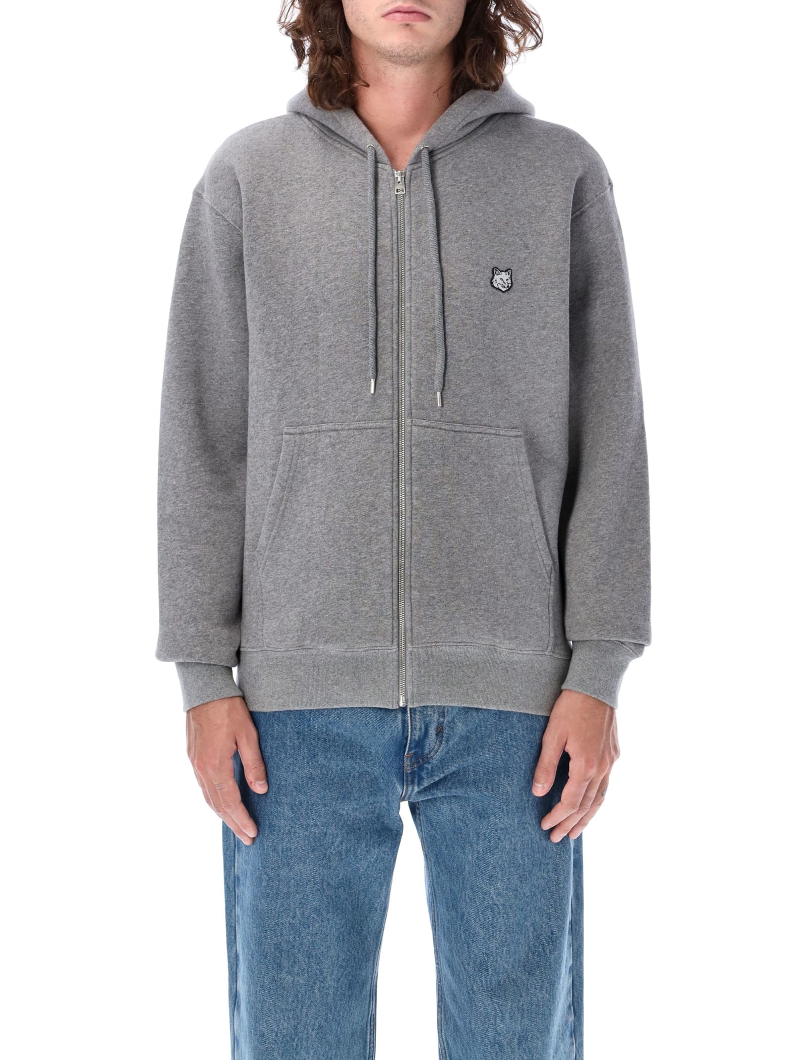 MAISON KITSUNÉ TONAL FOX ZIPPED HOOD SWEATSHIRT