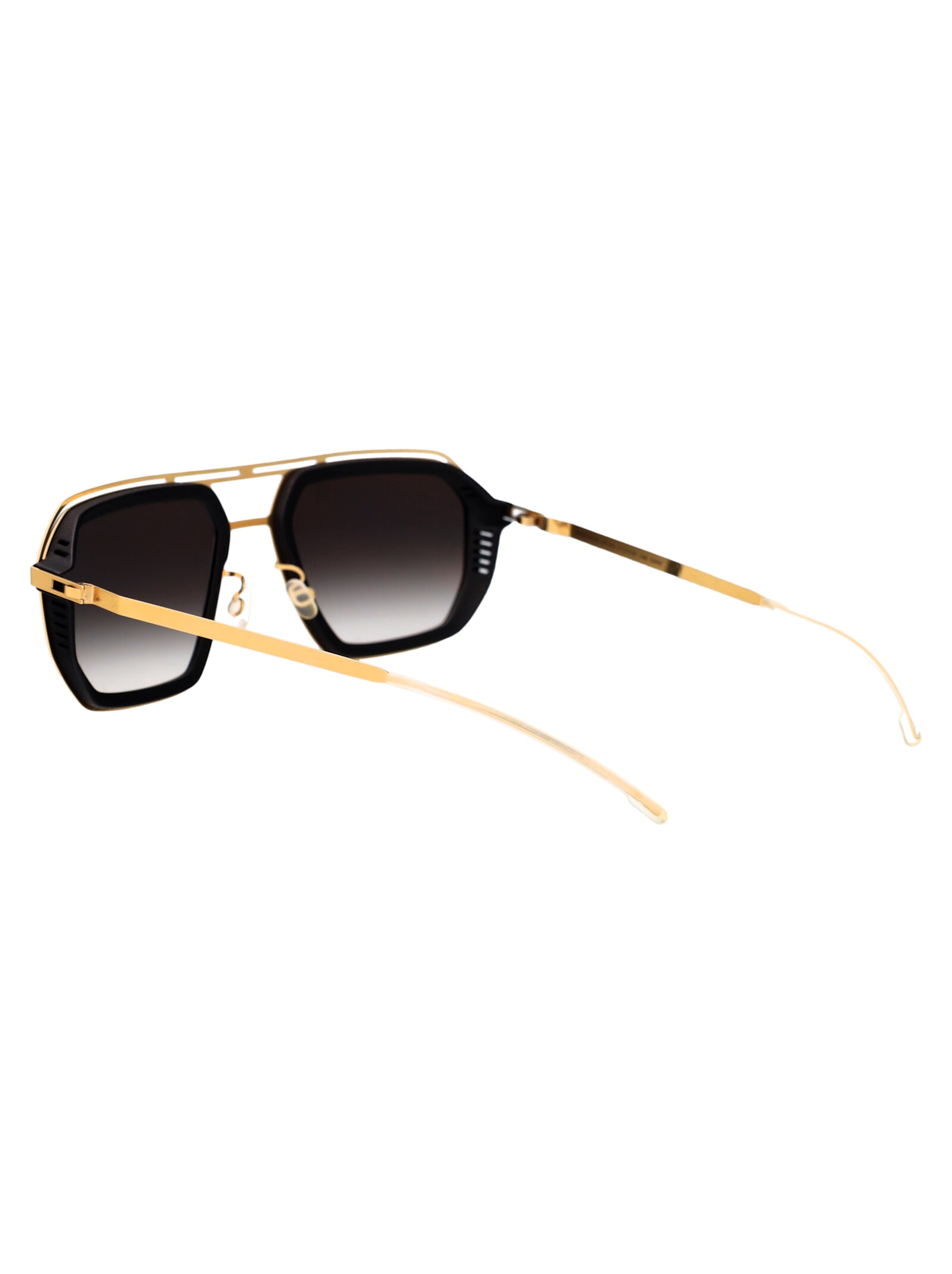 Shop Mykita Mojave Sunglasses In Mh7-pitch Black/glossy Gold