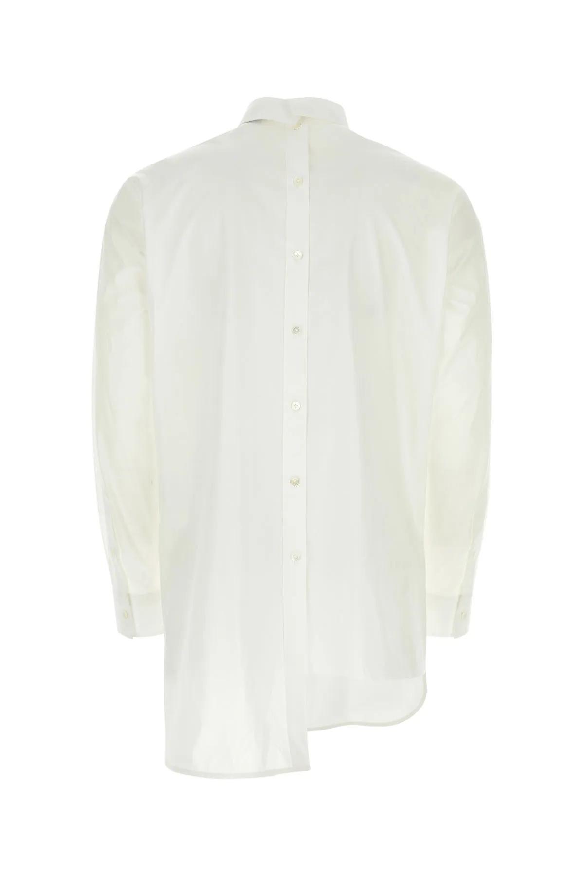 Shop Lanvin White Poplin Shirt In Bianco