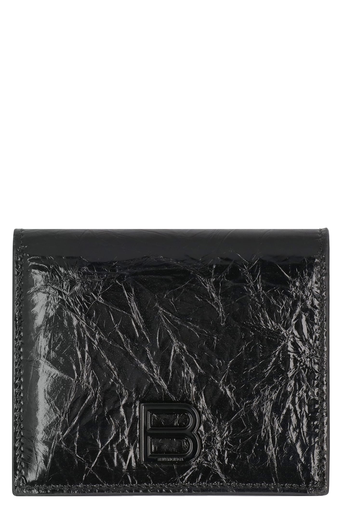 Shop Balenciaga Leather Wallet In Black