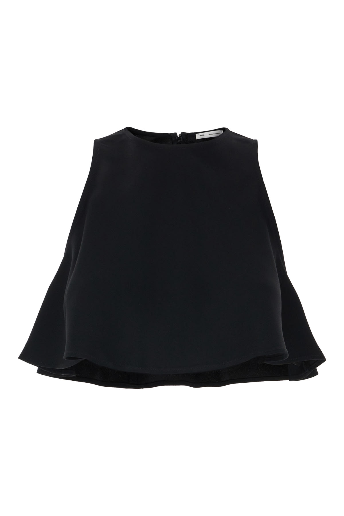 AMI ALEXANDRE MATTIUSSI BLACK ACETATE BLEND TOP