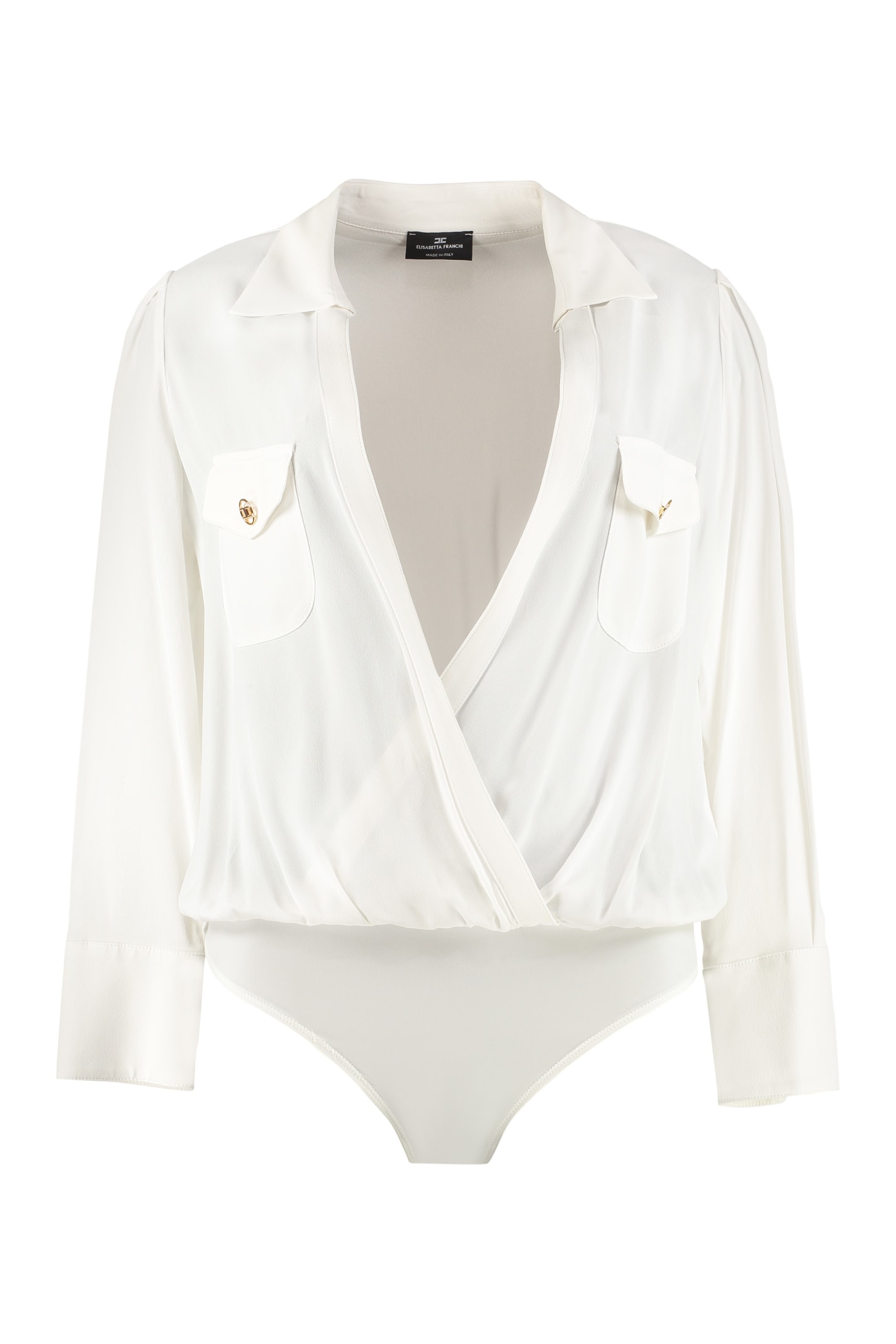 Elisabetta Franchi Celyn B. CrÊPe Body Shirt In White | ModeSens