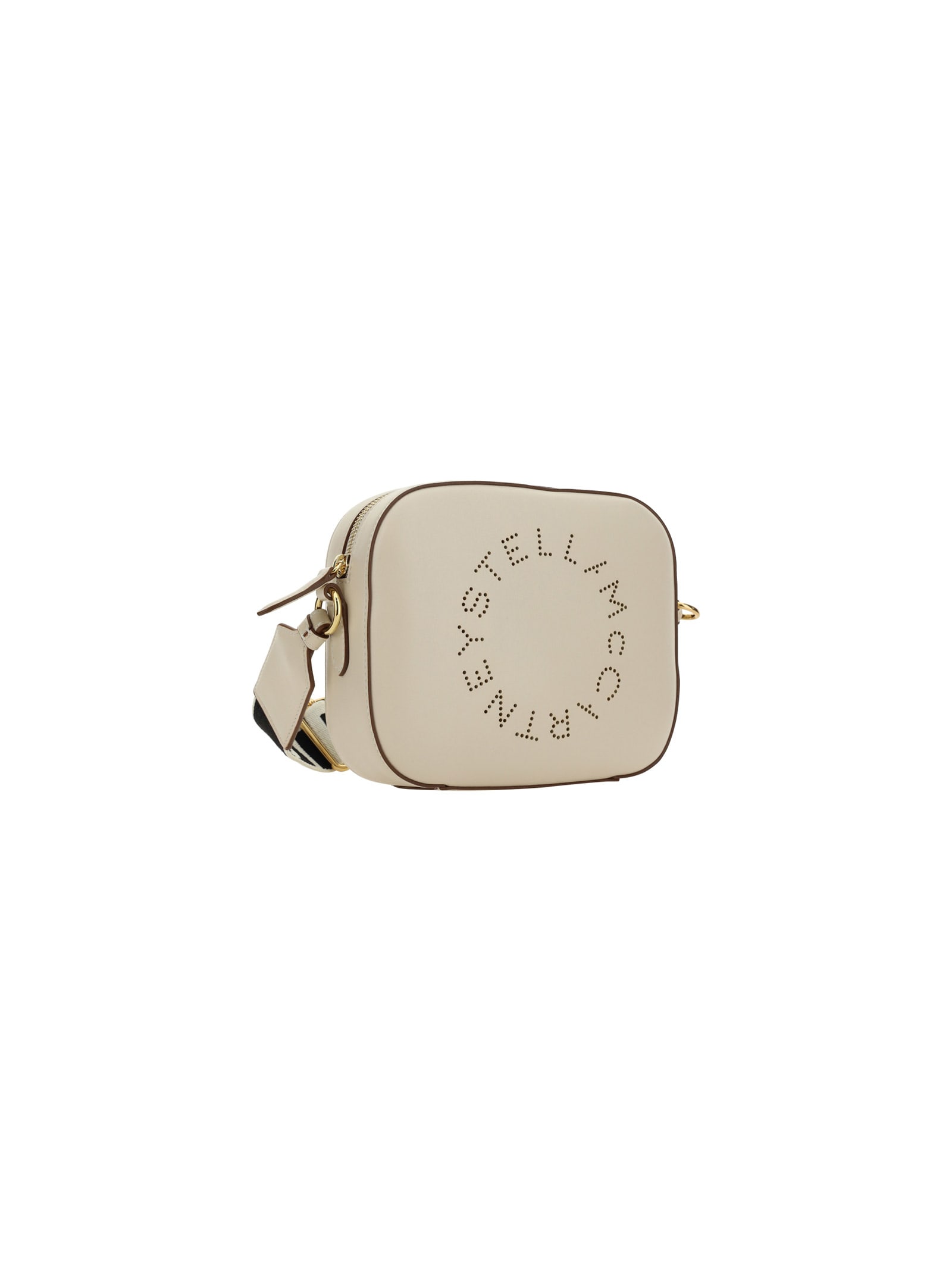 Shop Stella Mccartney Small Camera Shoulder Bag In Bianco