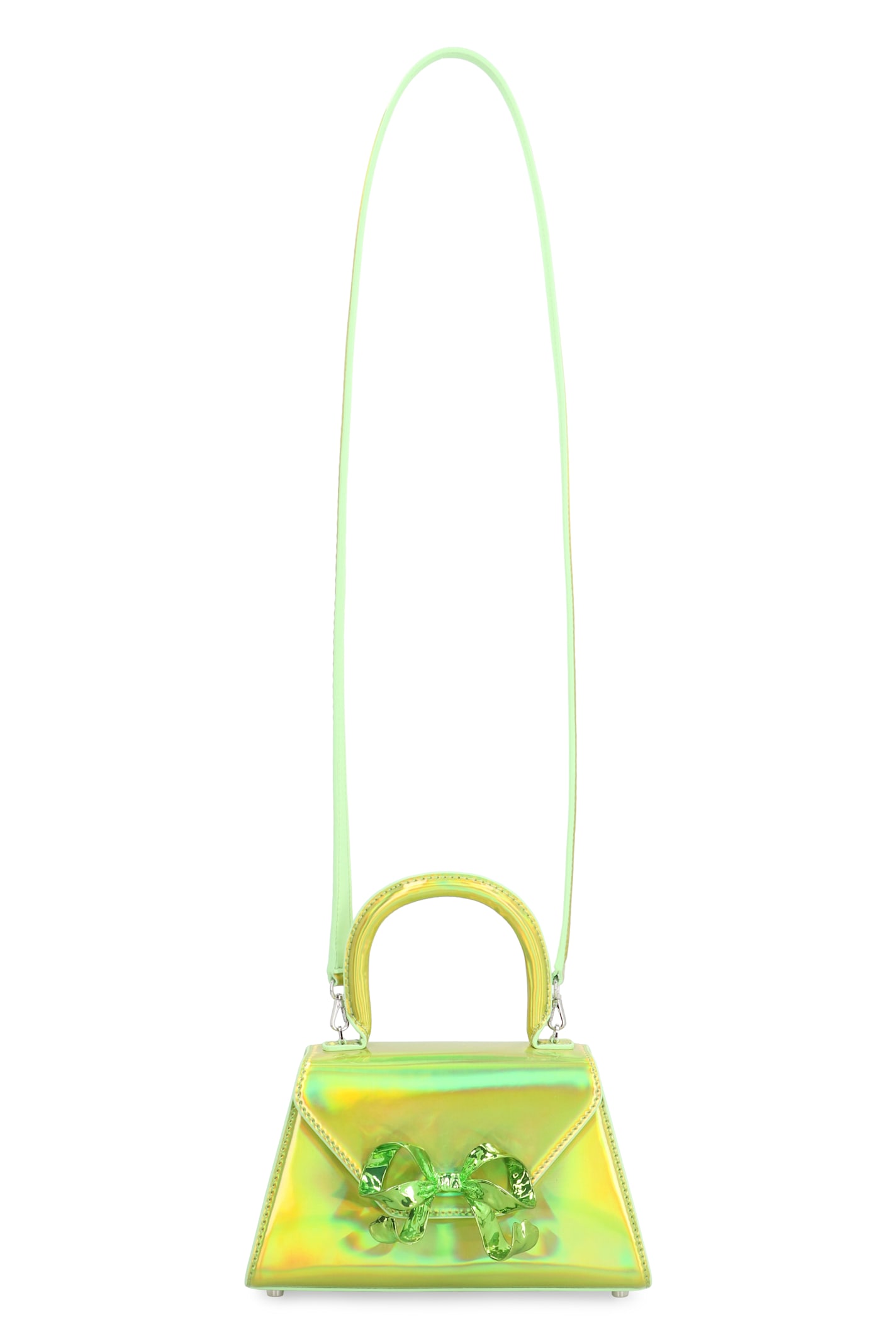 Shop Self-portrait The Bow Handbag In Green