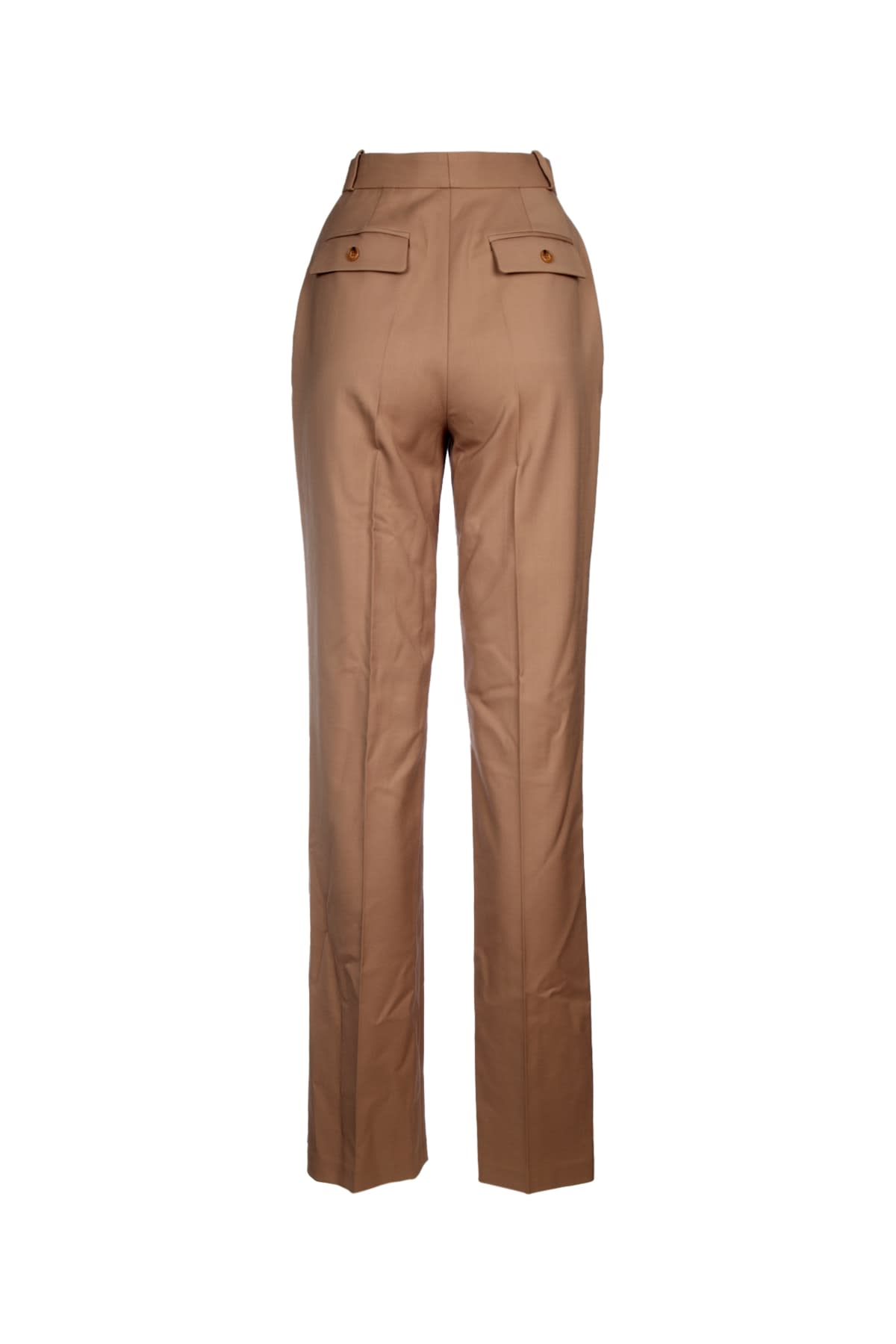 Elisabetta Franchi Trousers Featuring Back Pockets And Belt Loops In Camel