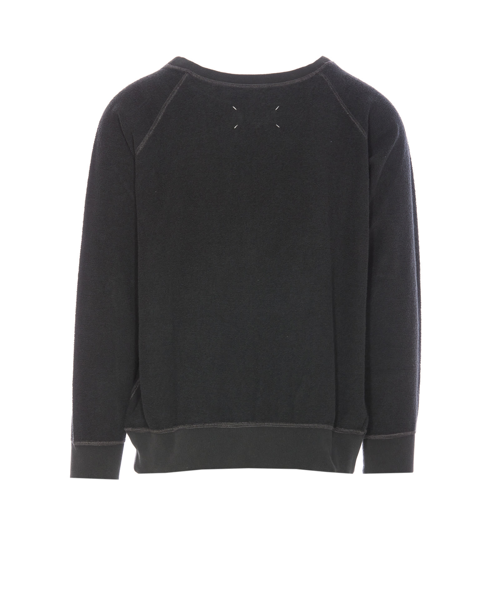 Maison Margiela Faded Black Sweatshirt In Cotton With Logo In Grey