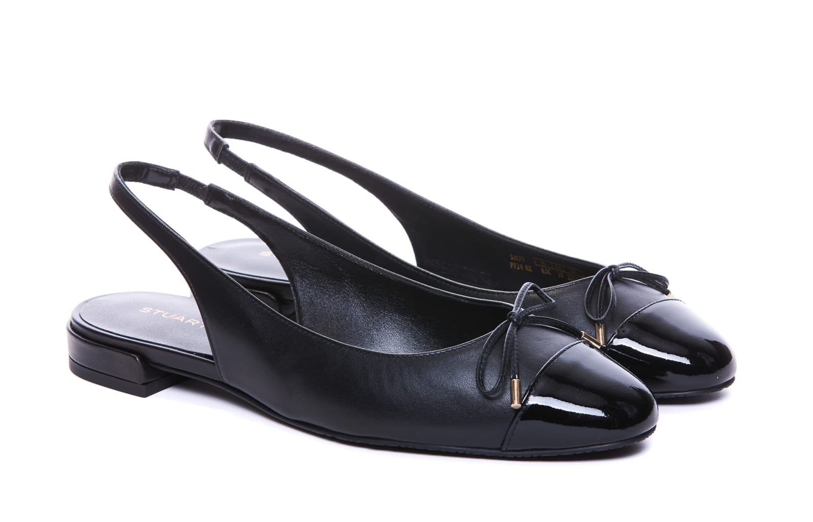 Shop Stuart Weitzman Sleek Bow Slingback In Black