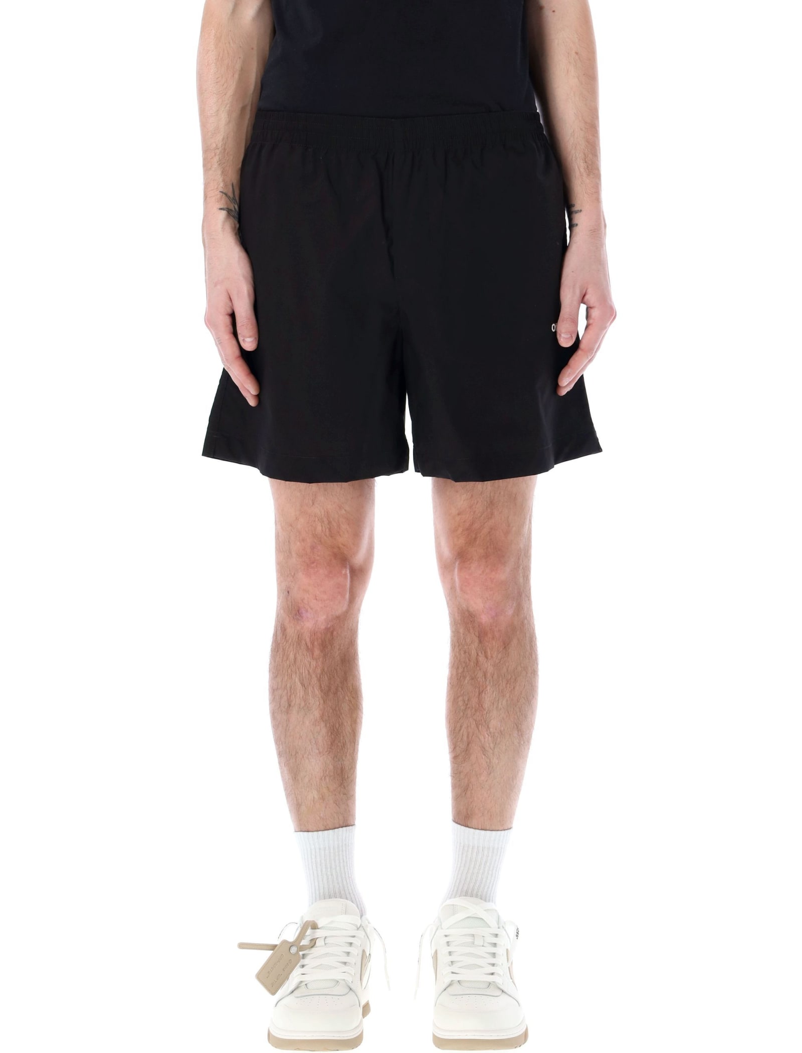 Off-white Arrow Outline Pajama Shorts In Black