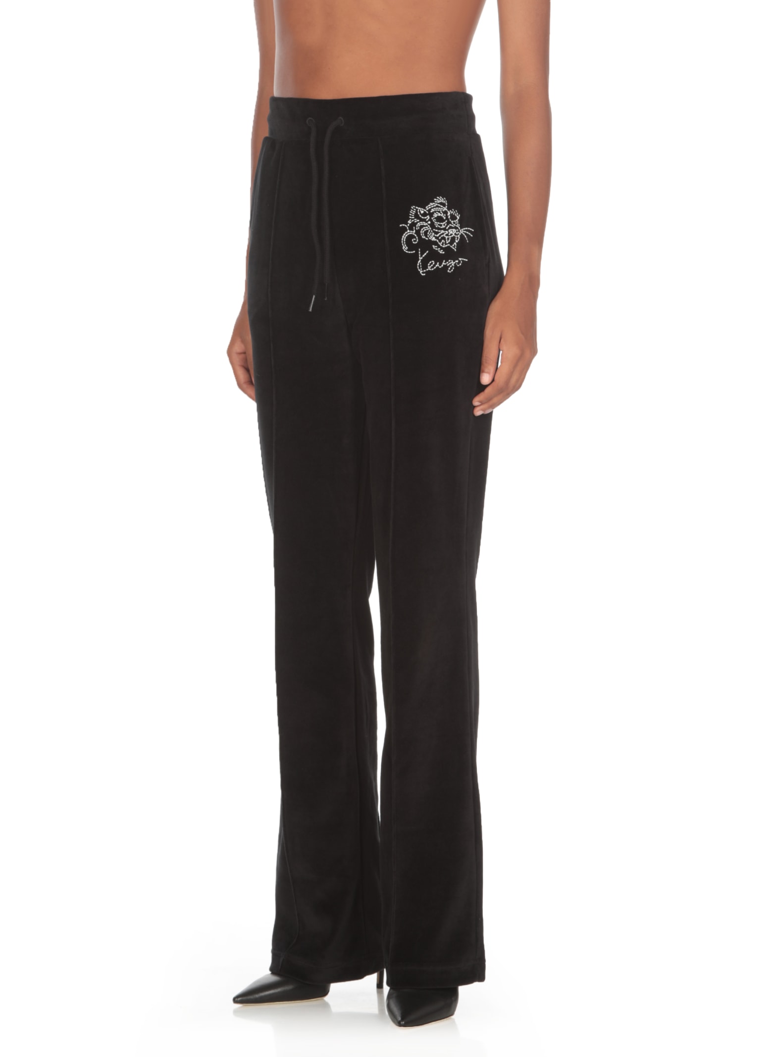 Shop Kenzo Pants With Logo In Black