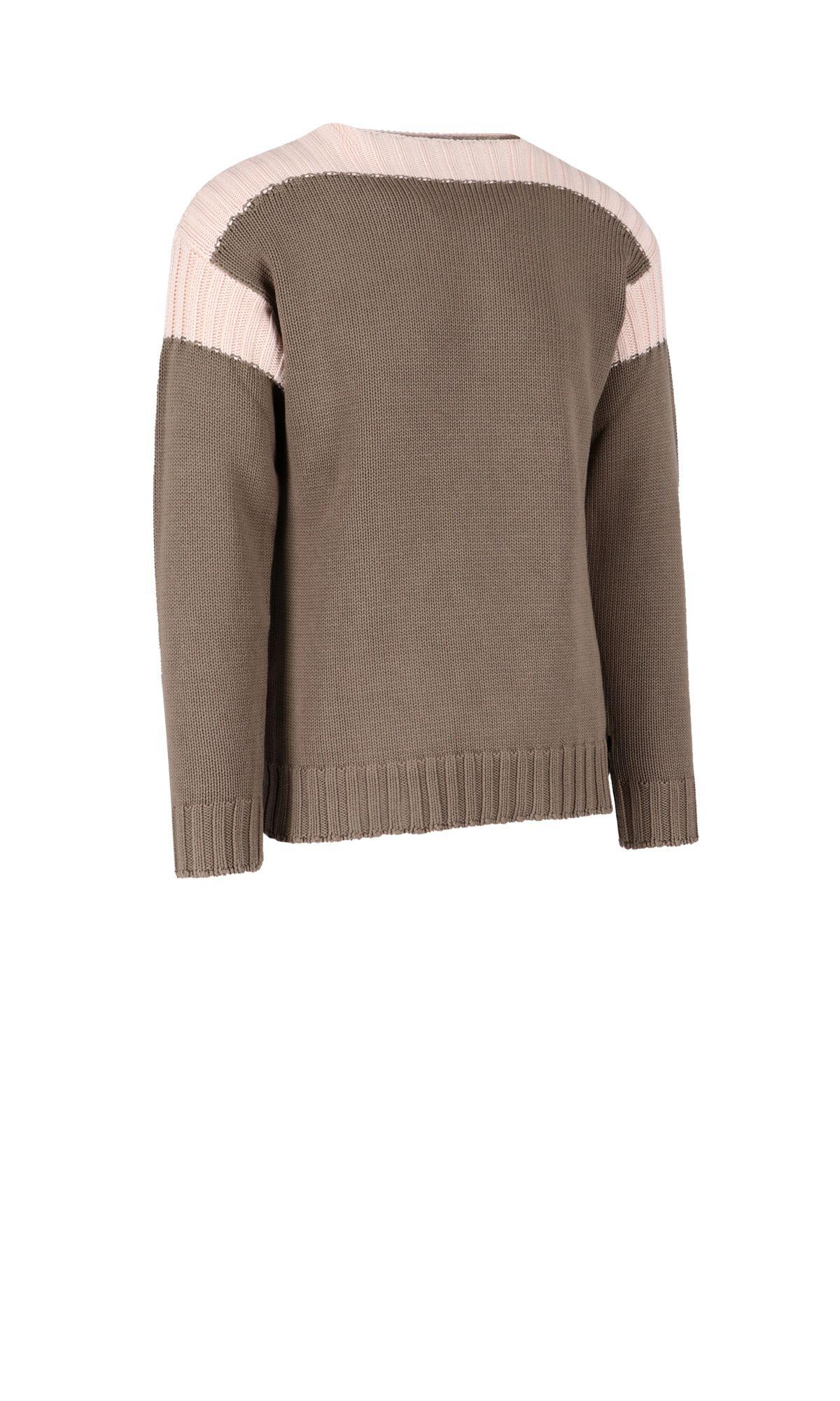 Shop Fendi Two Colour Sweater In Beige
