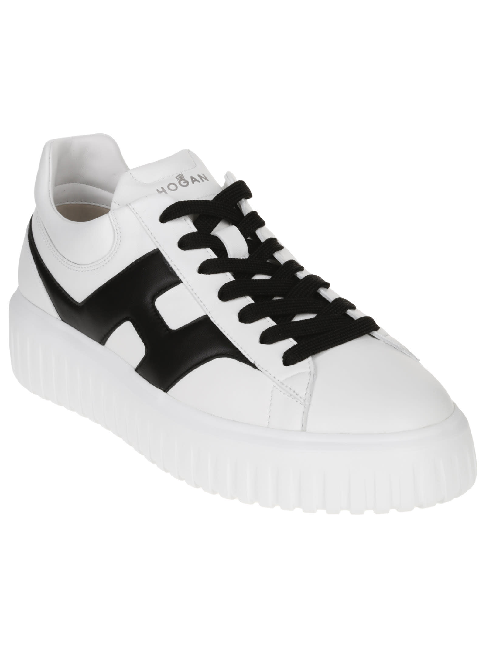 Shop Hogan H-stripes Sneakers In White