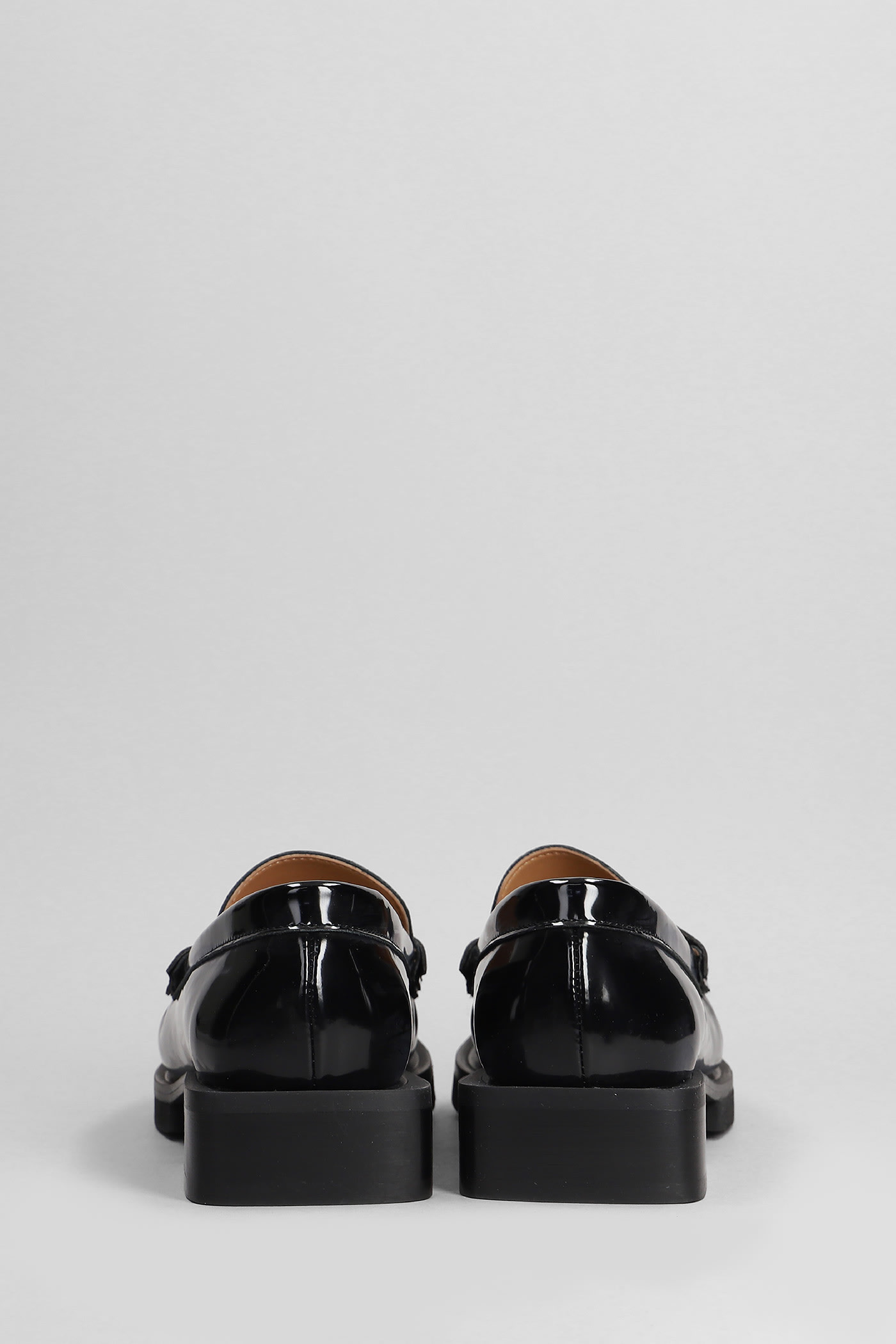 Shop Ganni Loafers In Black Leather