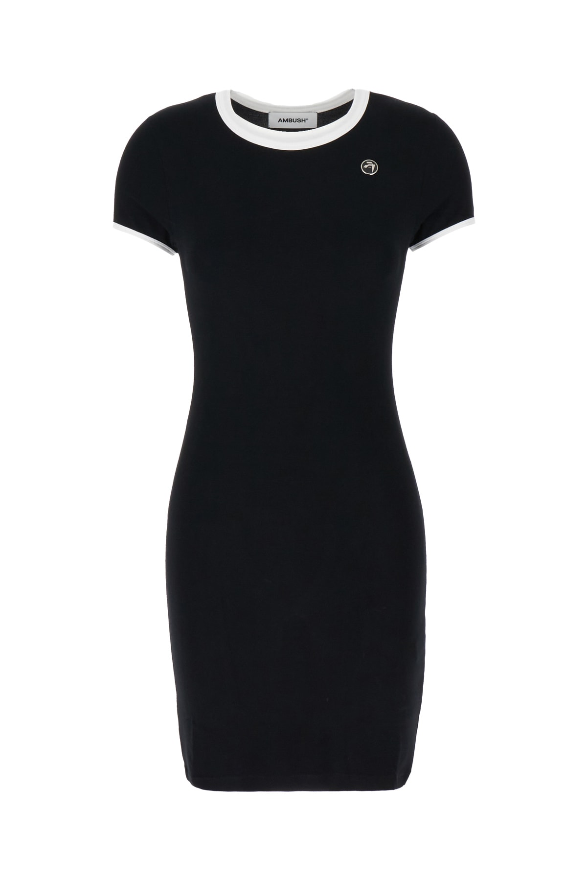 Black Viscose Stretch T-shirt Dress