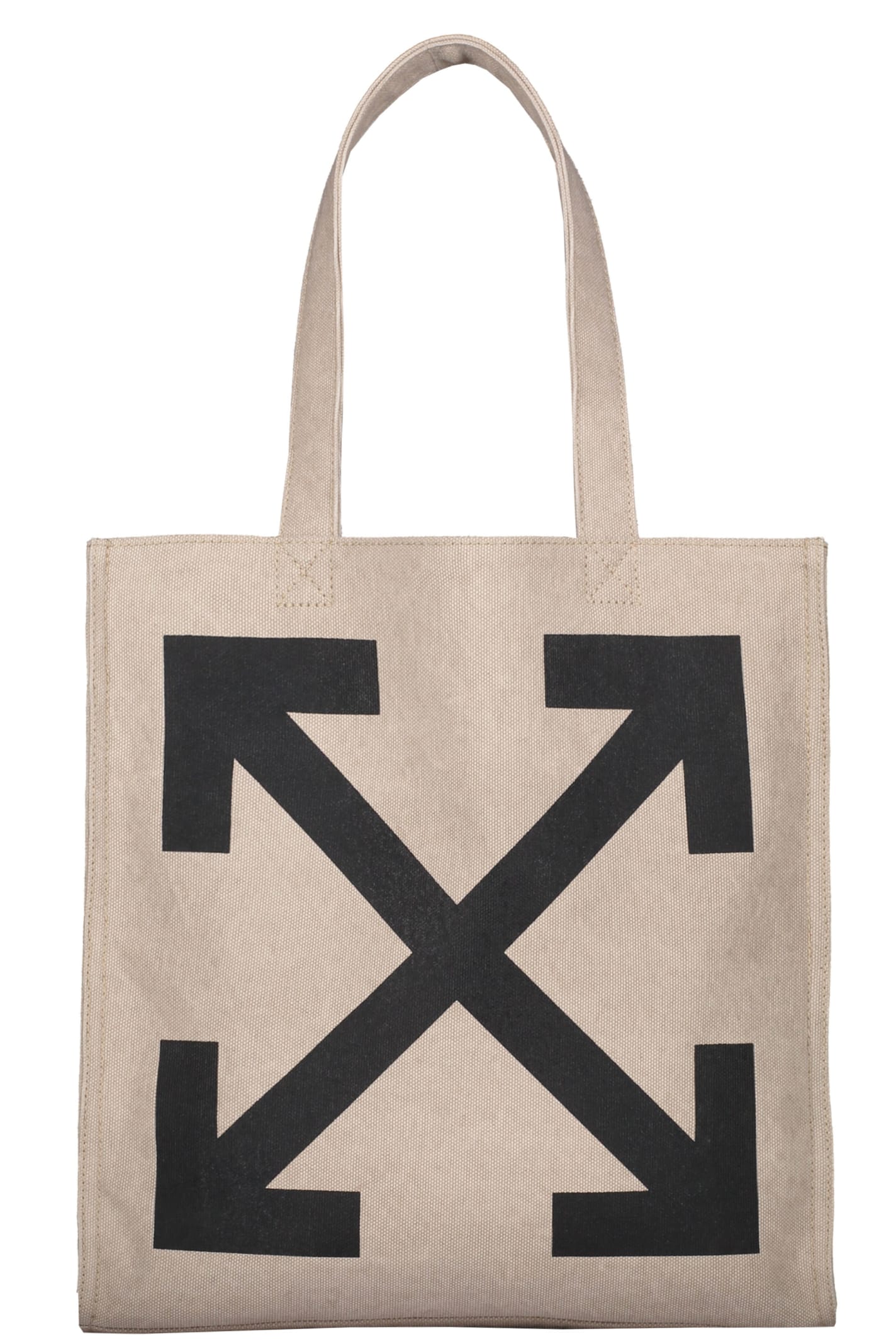 Off-white Logo Detail Tote Bag In Beige
