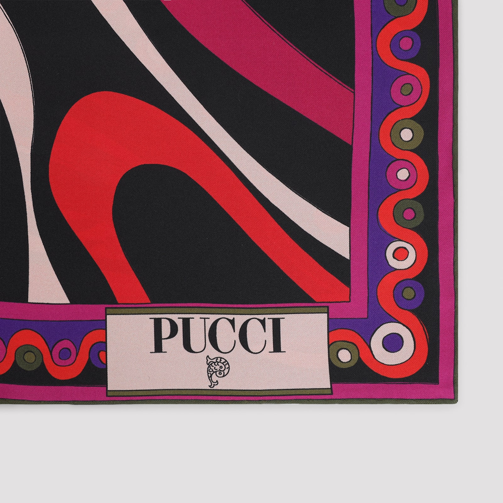 Pucci Silk Twill Scarf Bold Print In Red