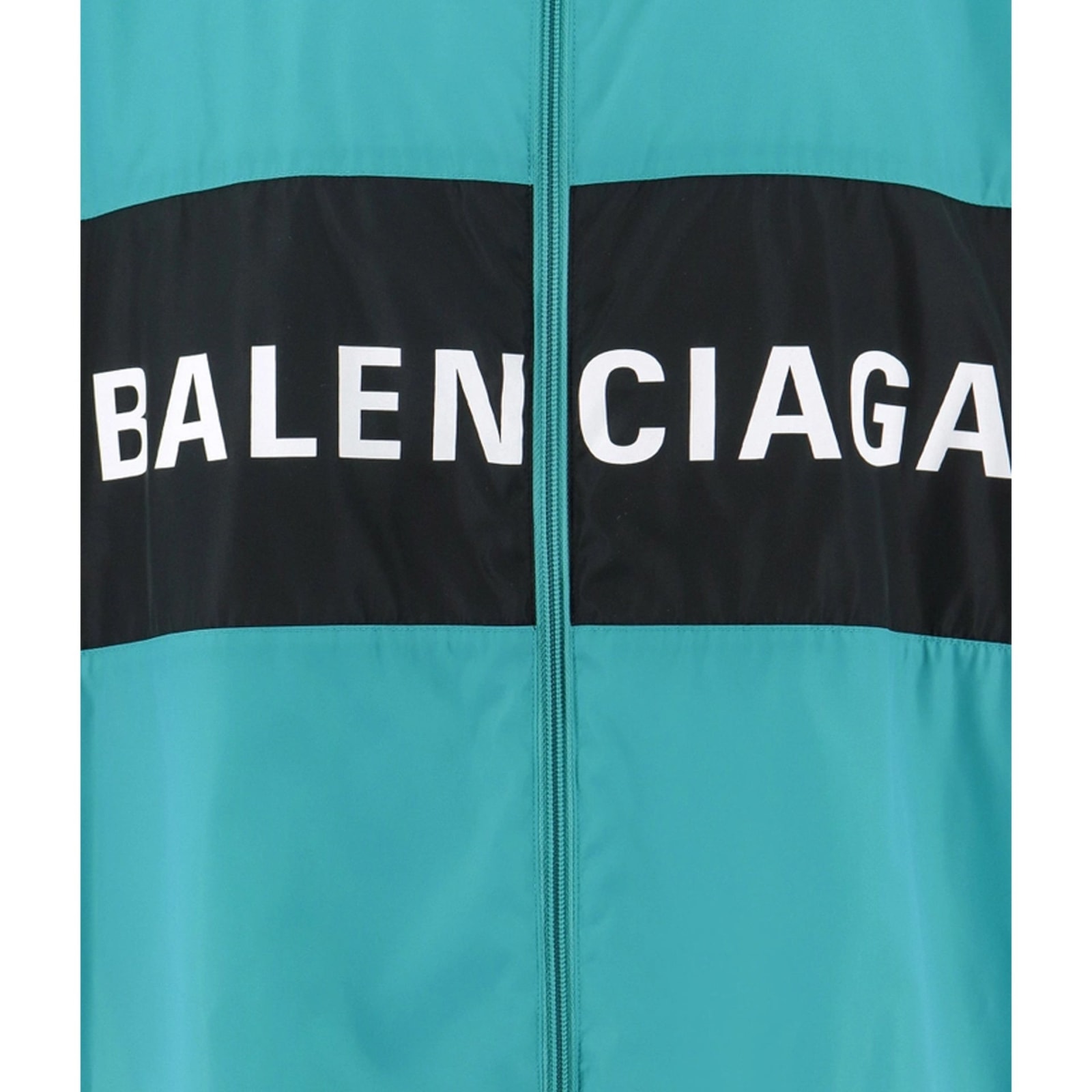Shop Balenciaga Windbreaker Logo Jacket In Green