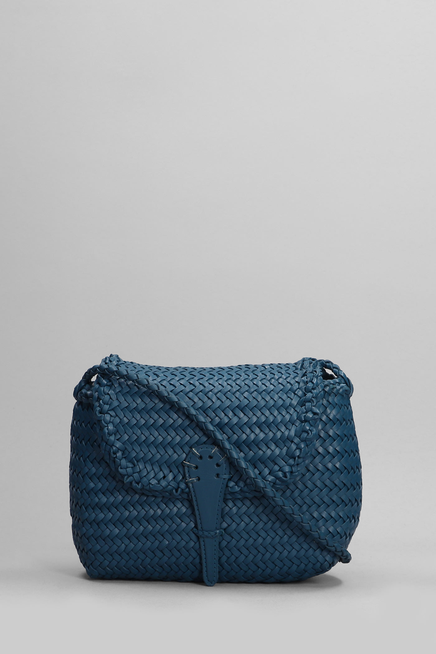 Mini City Shoulder Bag In Blue Leather