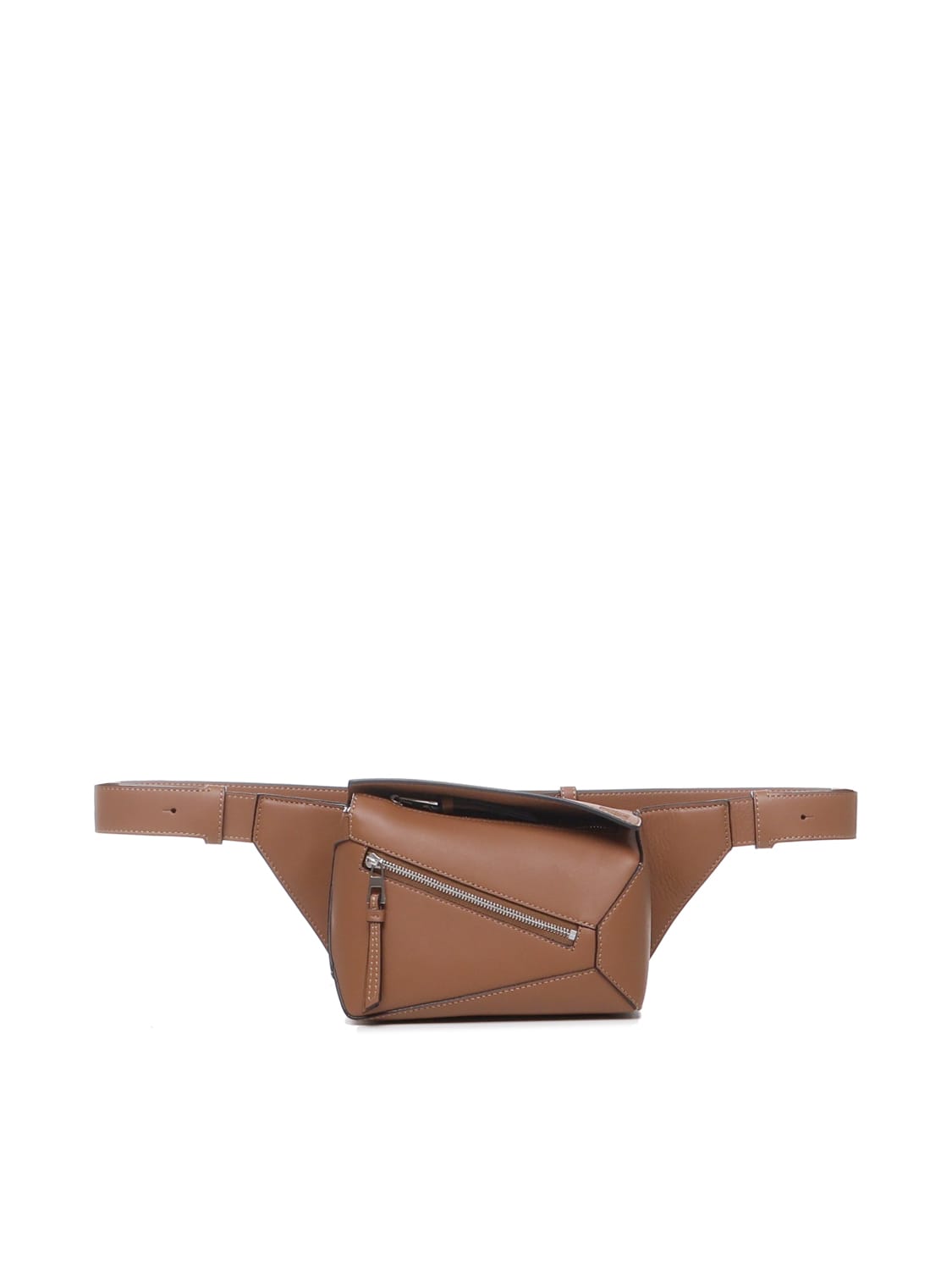 Loewe Puzzle Edge Pouch Bag In Calfskin In Tan