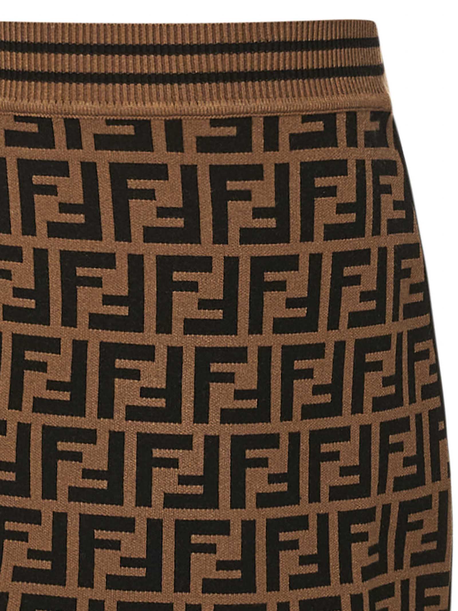 Shop Fendi Skirt In Brown